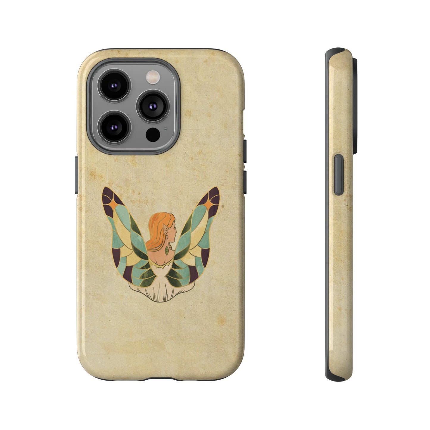 Minimal Vintage Butterfly Woman Phone Case – Aesthetic Retro Art for iPhone, Samsung & Google Pixel