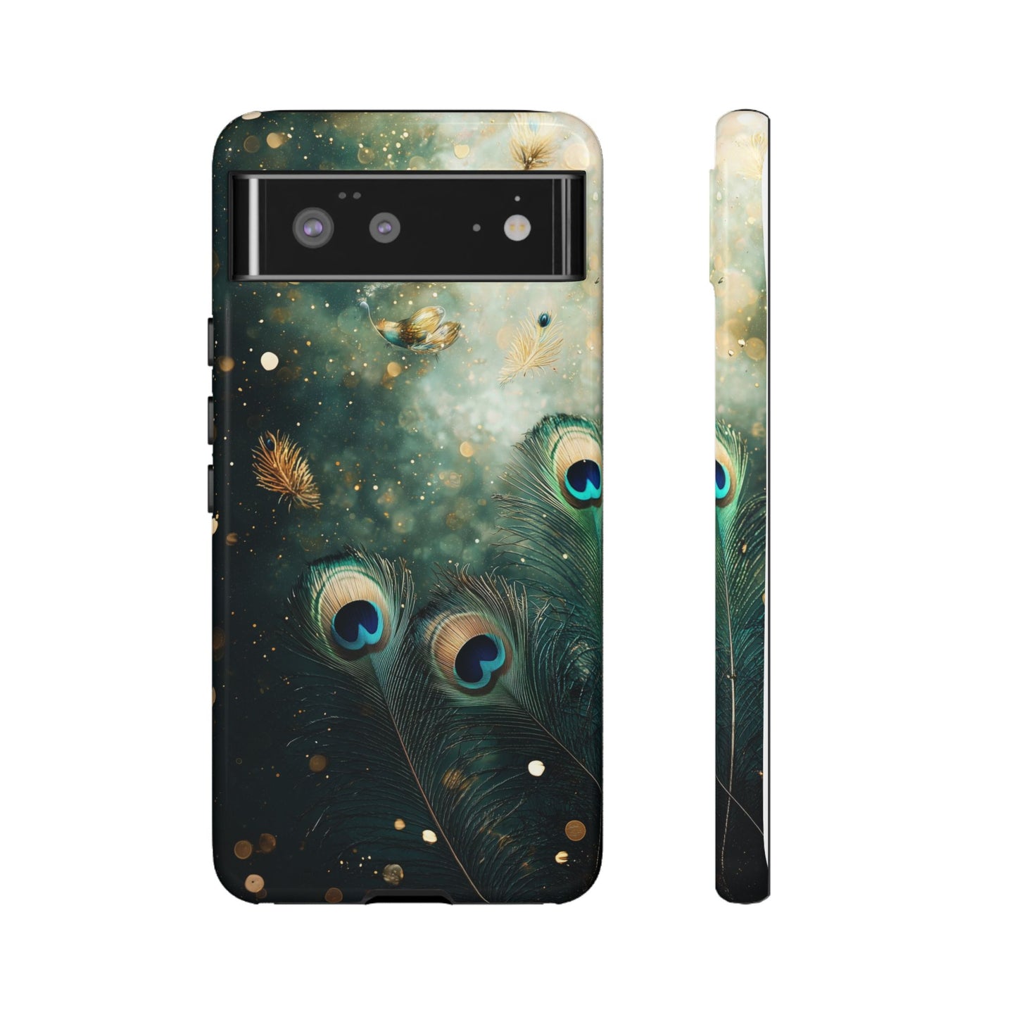 Iridescent Peacock Feather Luxe Phone Case for iPhone, Samsung & Google Pixel