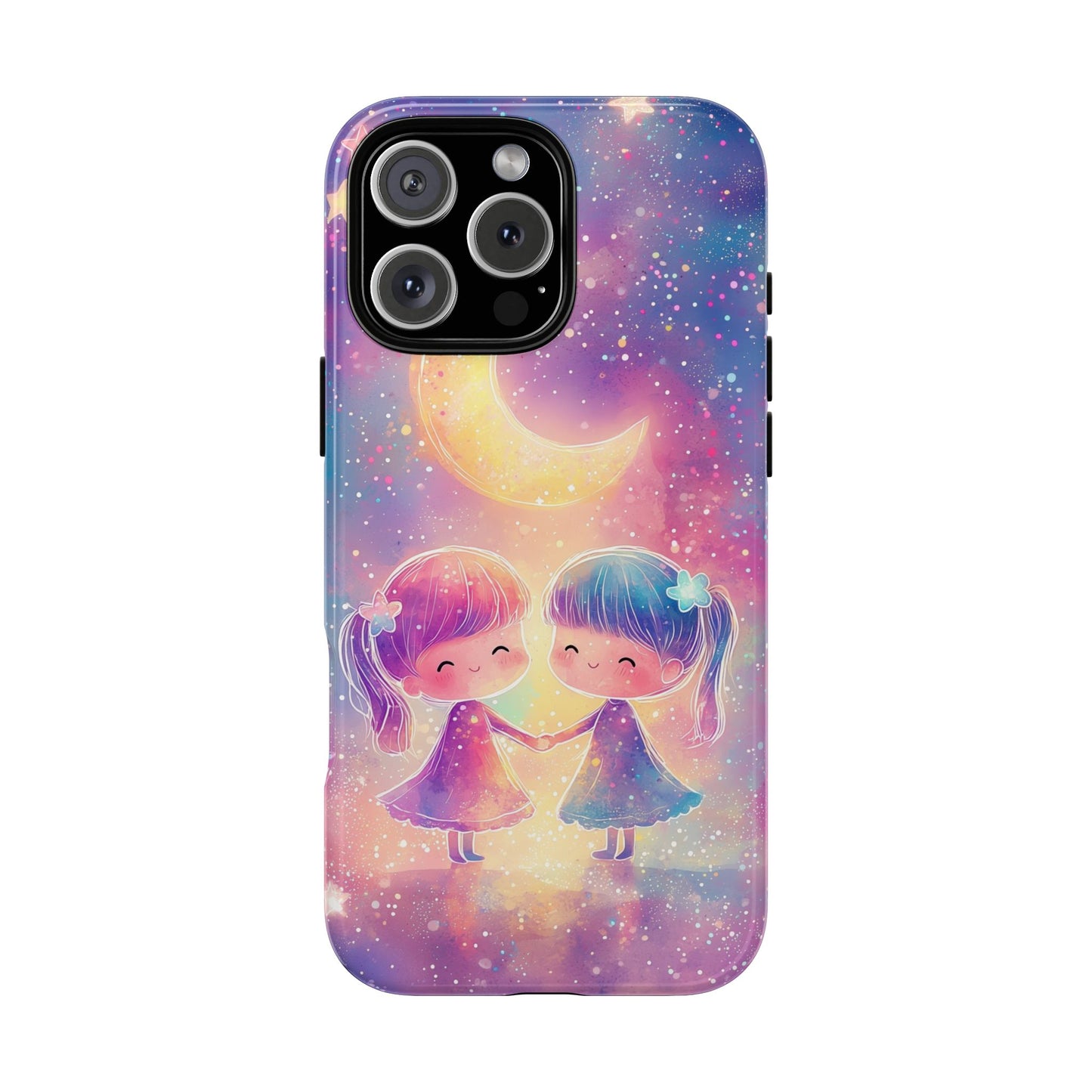 Moonlit Friendship Galaxy Phone Case for iPhone, Samsung, Google Pixel