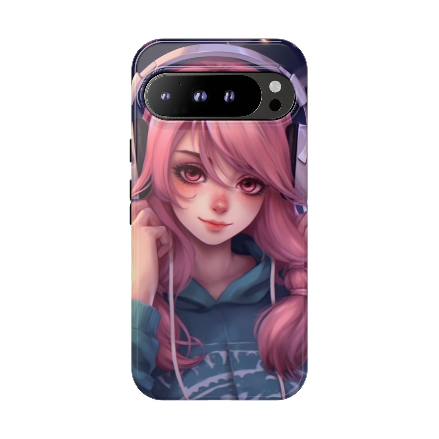 Anime Music Girl Phone Case - Cute Aesthetic Cover for iPhone, Samsung & Google Pixel, Girly Phone Case, Kawaii Lover Gift