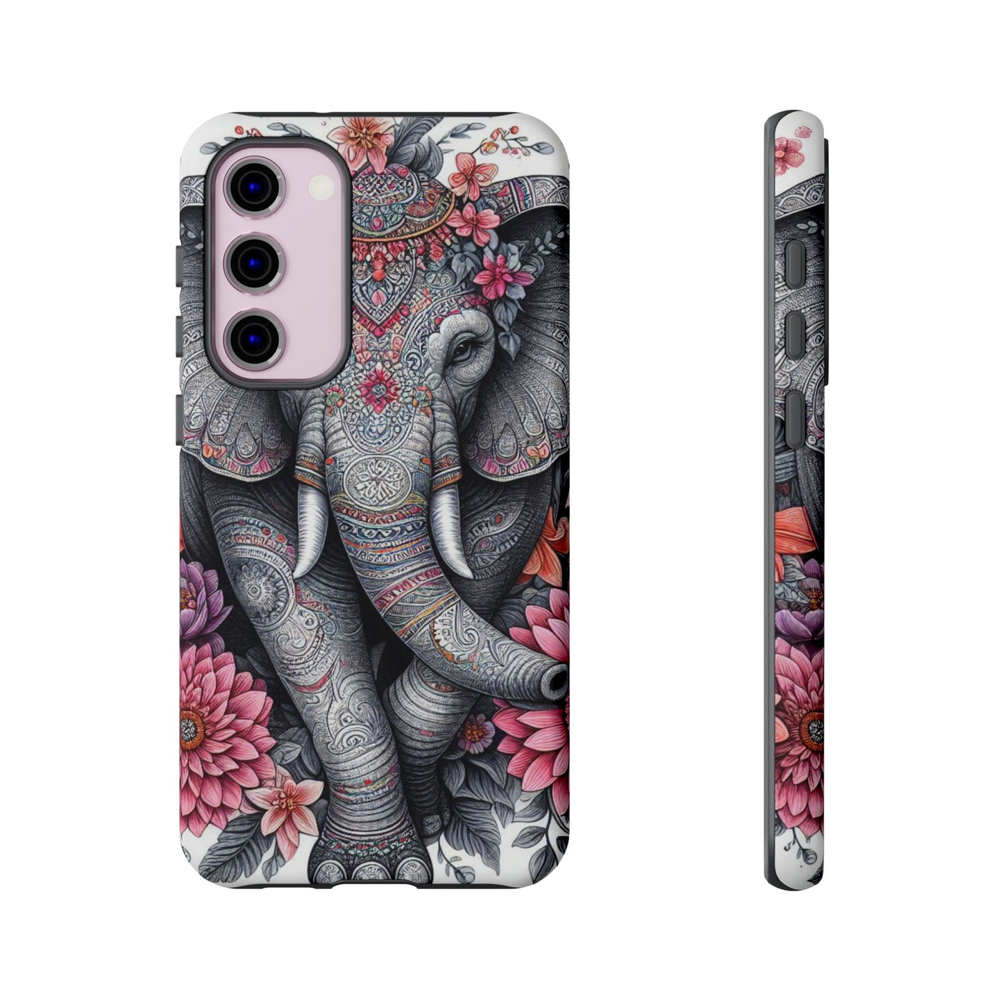 Bohemian Floral Elephant Mobile Cover – Intricate Mandala Art