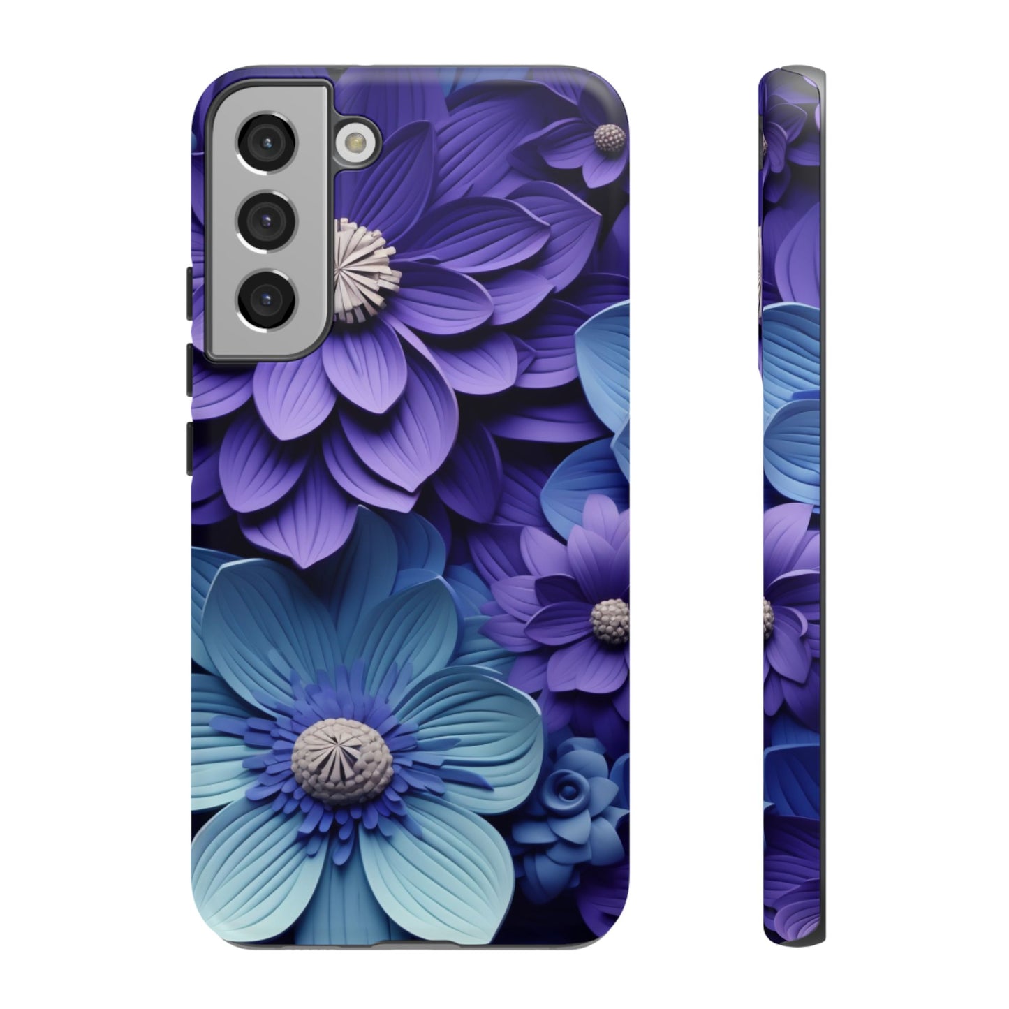 Royal Blue Floral Phone Case – Elegant & Luxurious Design