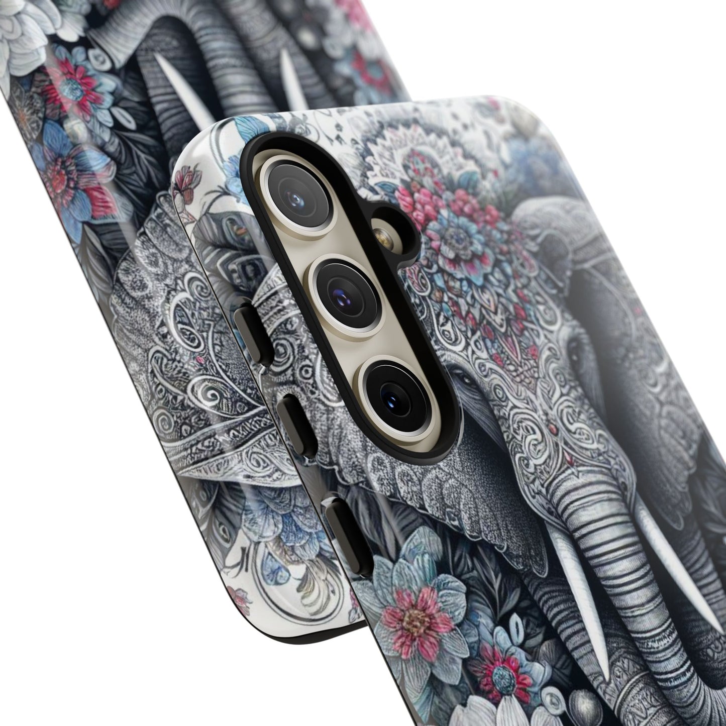 Regal Mandala Elephant Mobile Cover – Ornate Floral Art