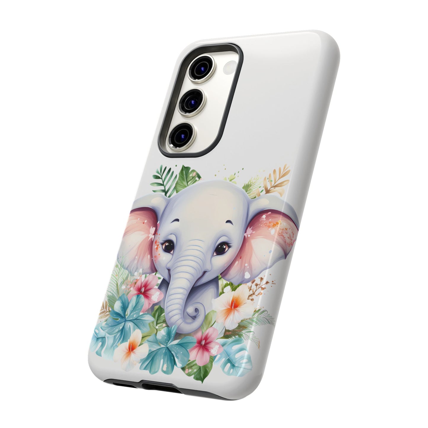 Adorable Baby Elephant Mobile Cover – Floral Fantasy Art
