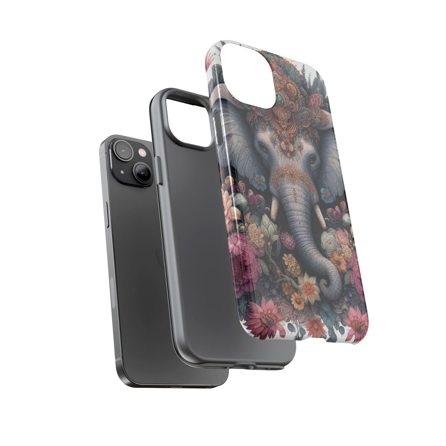 Regal Ornate Elephant Mobile Cover – Majestic Bohemian Art