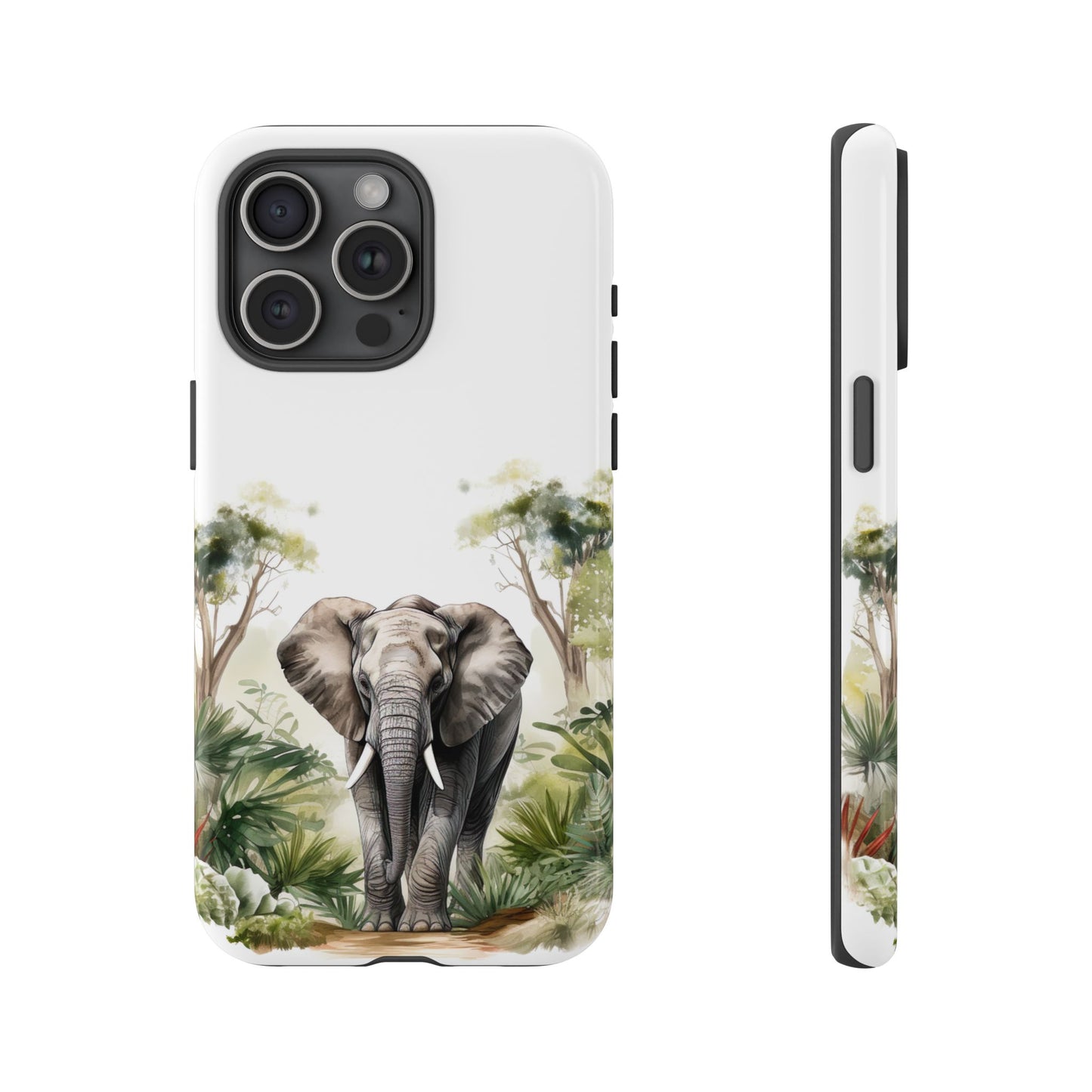Serene Jungle Elephant Mobile Cover – Watercolor Wildlife Design