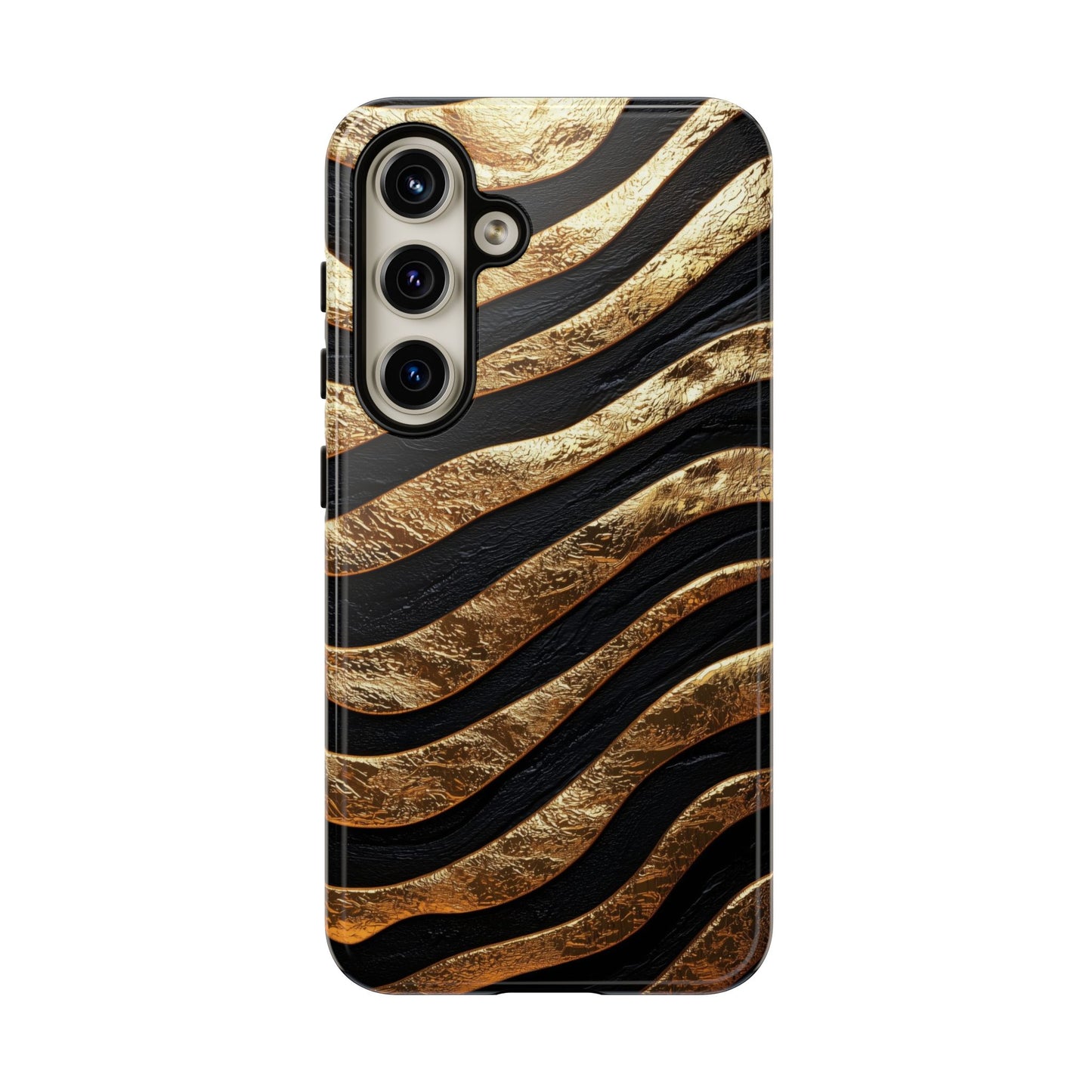 Luxury Black & Gold Zebra Stripes Phone Case for iPhone, Samsung & Google Pixel
