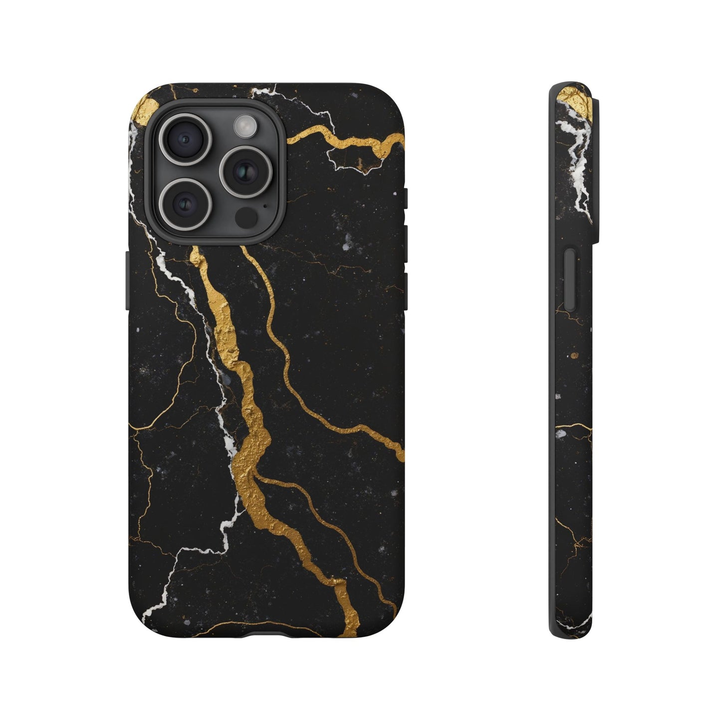 Black & Gold Marble Design Illustration Design Phone Case