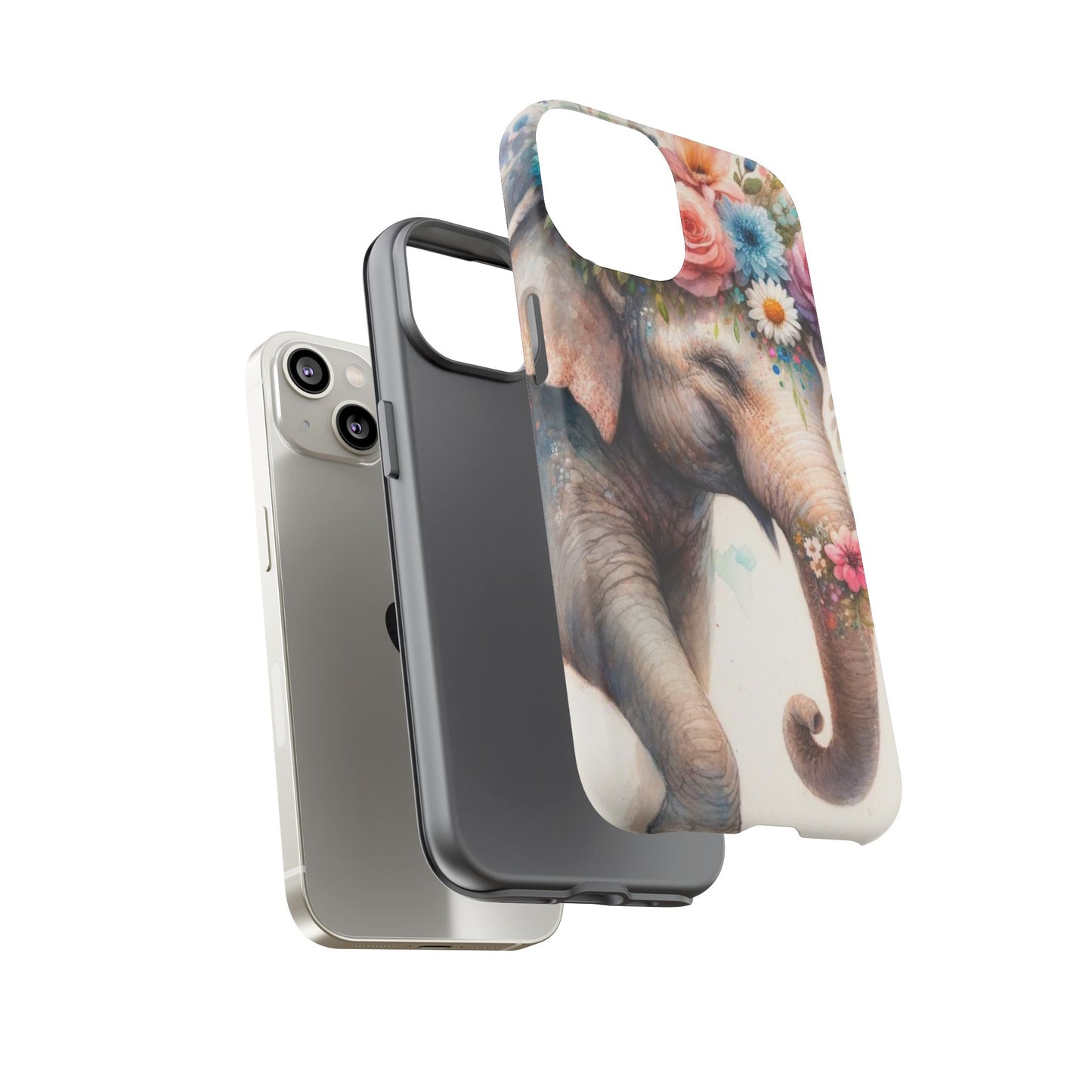 Joyful Floral Elephant Mobile Cover – Whimsical Watercolor Art