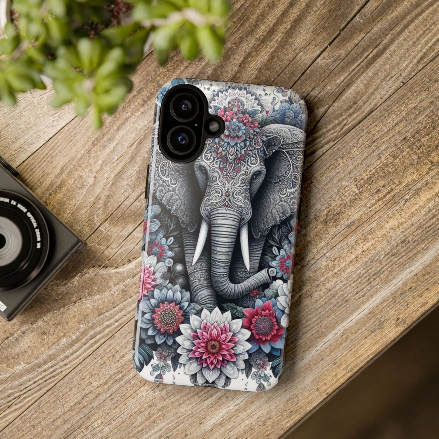 Regal Mandala Elephant Mobile Cover – Ornate Floral Art