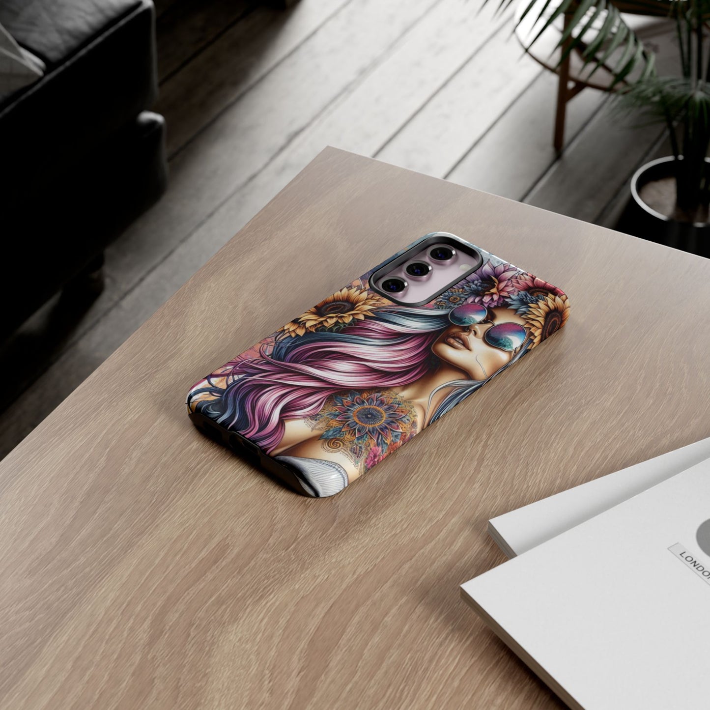 Bohemian Sunflower Queen – Retro Floral Fantasy Mobile Cover