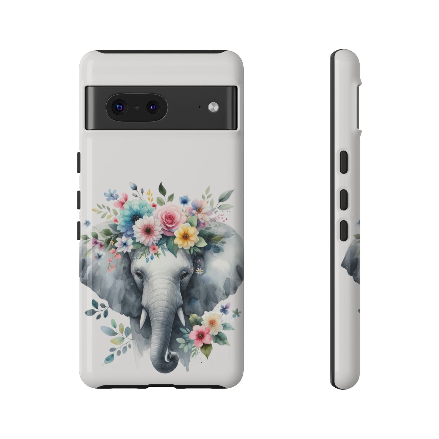 Floral Crown Elephant Mobile Cover – Elegant Watercolor Art
