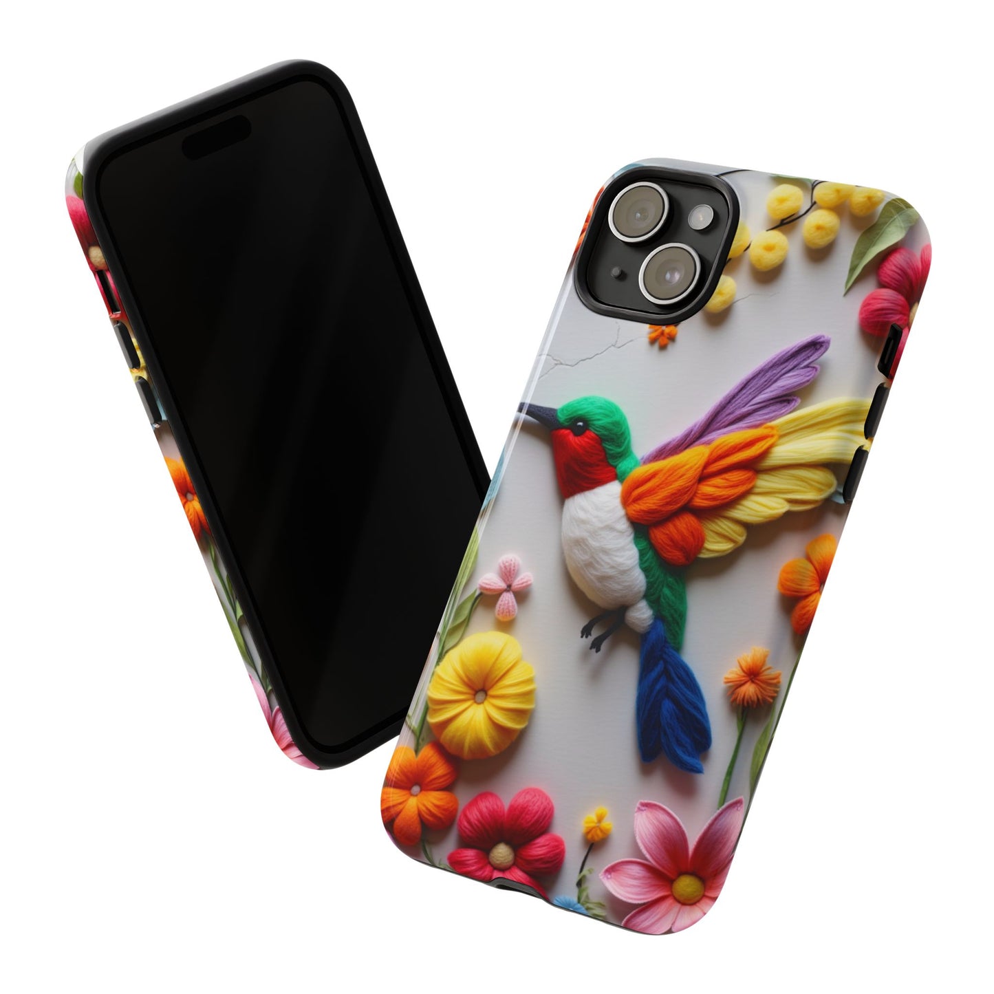 Elegant Hummingbird with Floral Mosaic Design | Nature's Artistic Vibes | iPhone 16 Pro