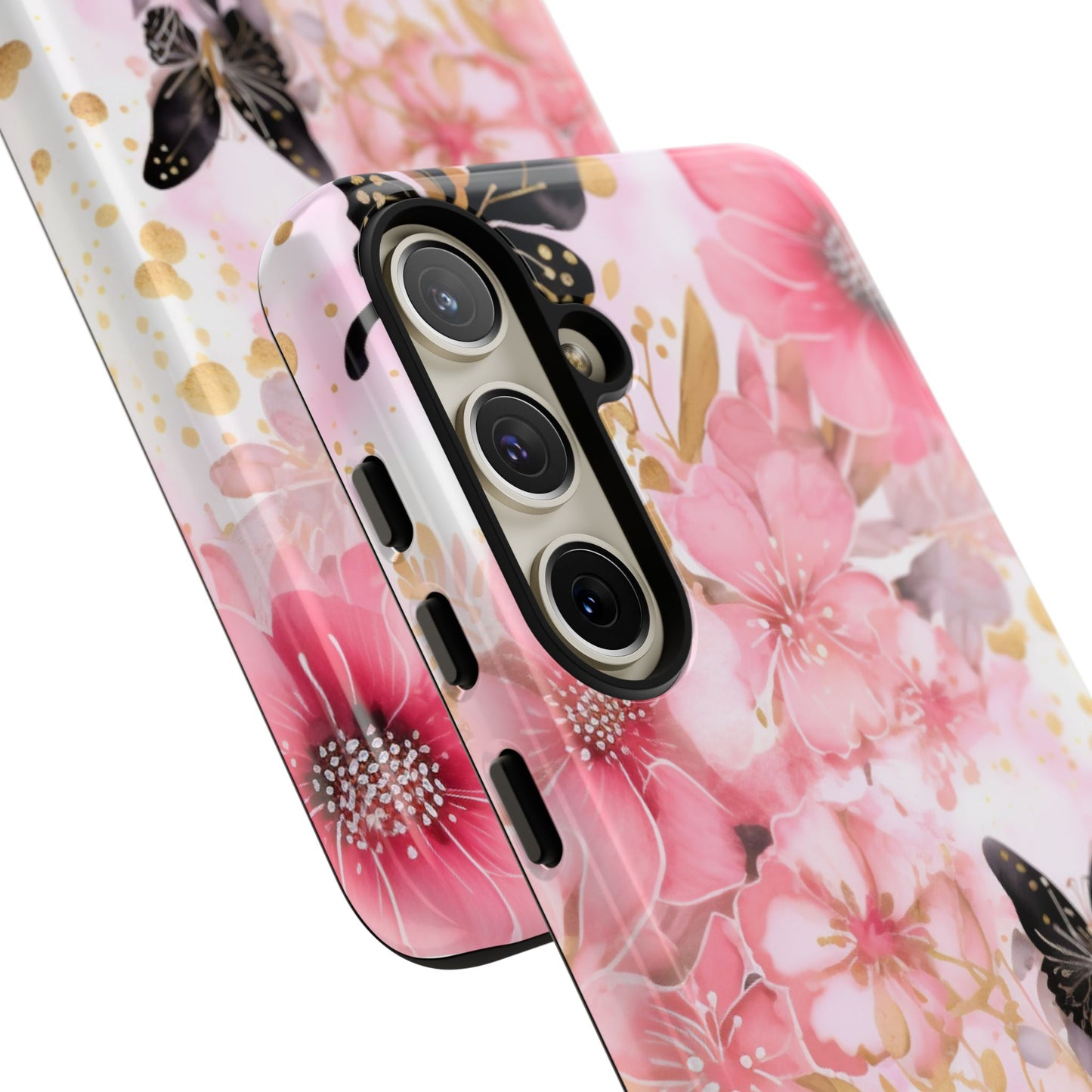 Pink Blossom & Gold Butterfly Mobile Case