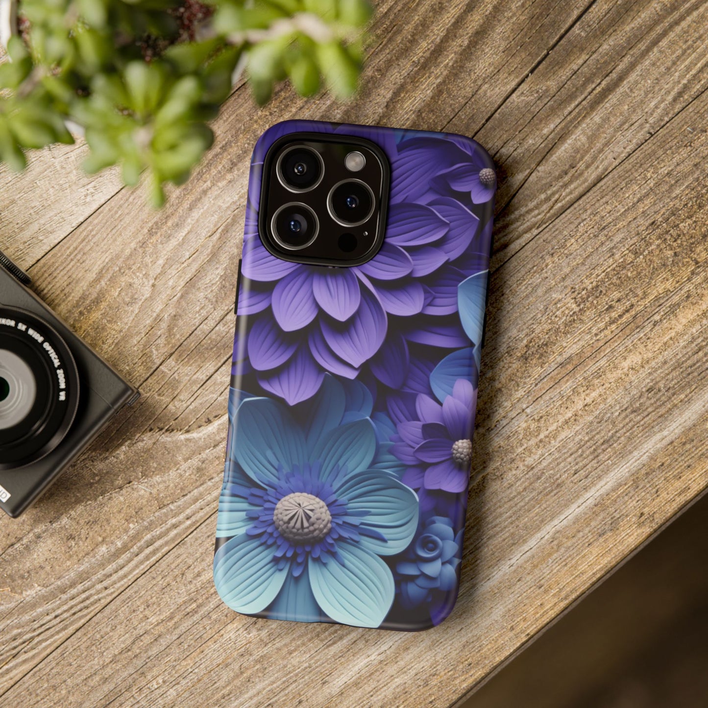 Royal Blue Floral Phone Case – Elegant & Luxurious Design