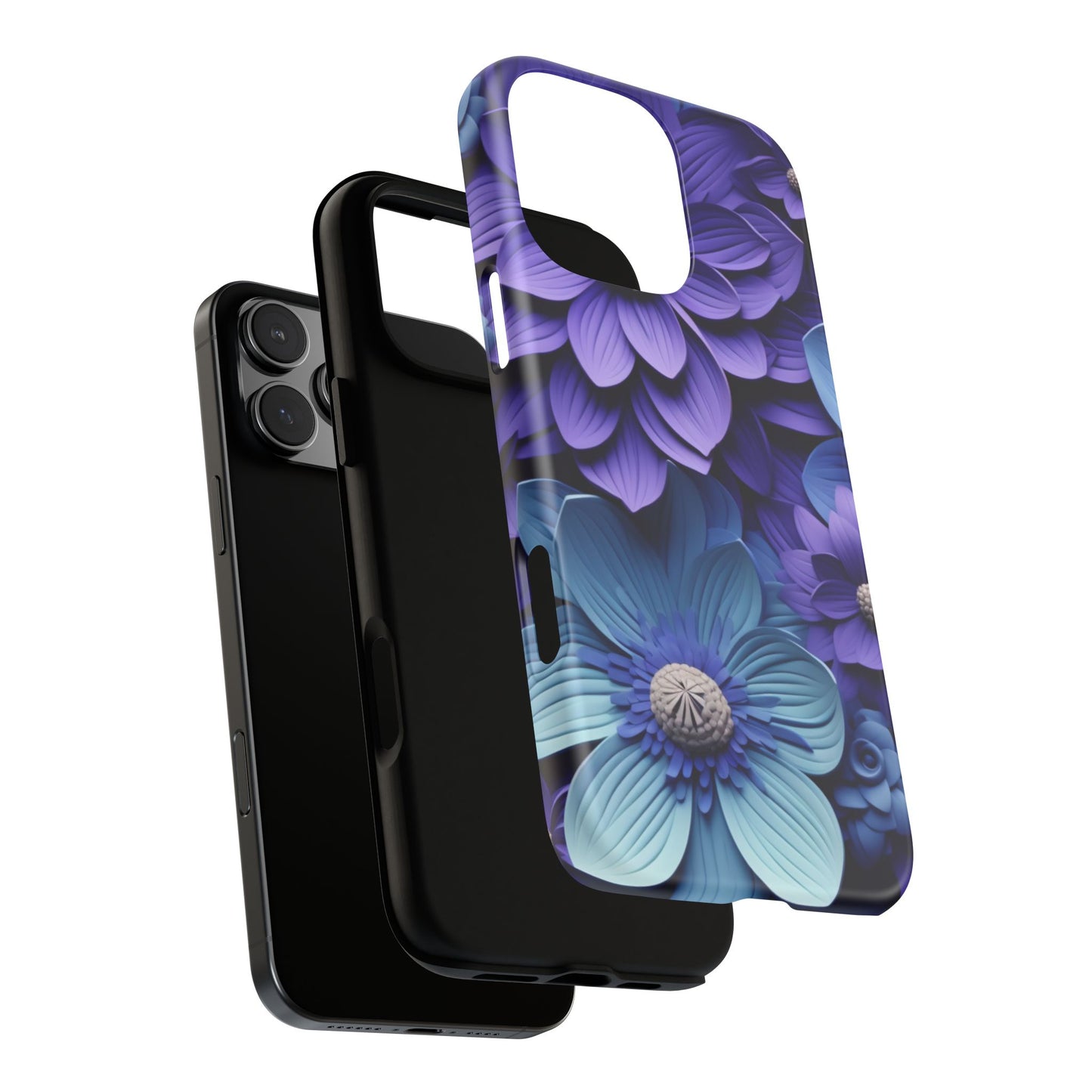 Royal Blue Floral Phone Case – Elegant & Luxurious Design