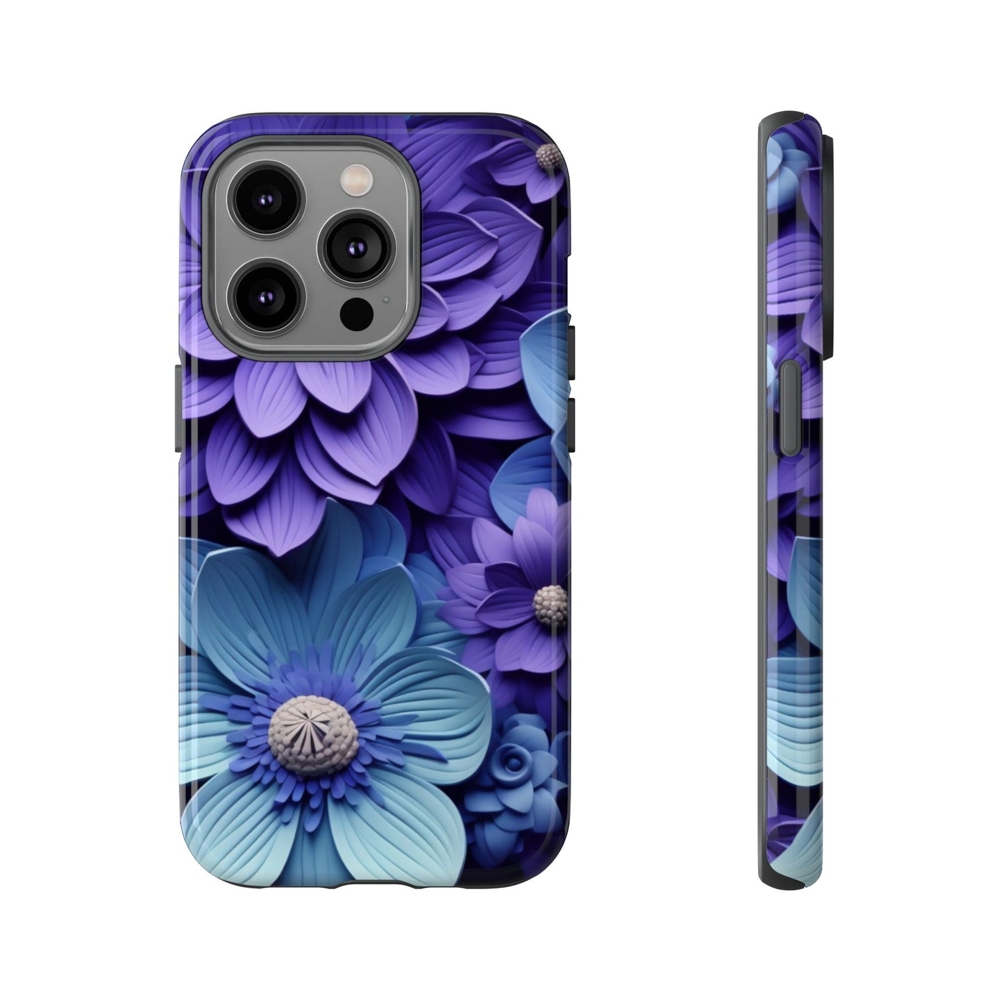 Royal Blue Floral Phone Case – Elegant & Luxurious Design