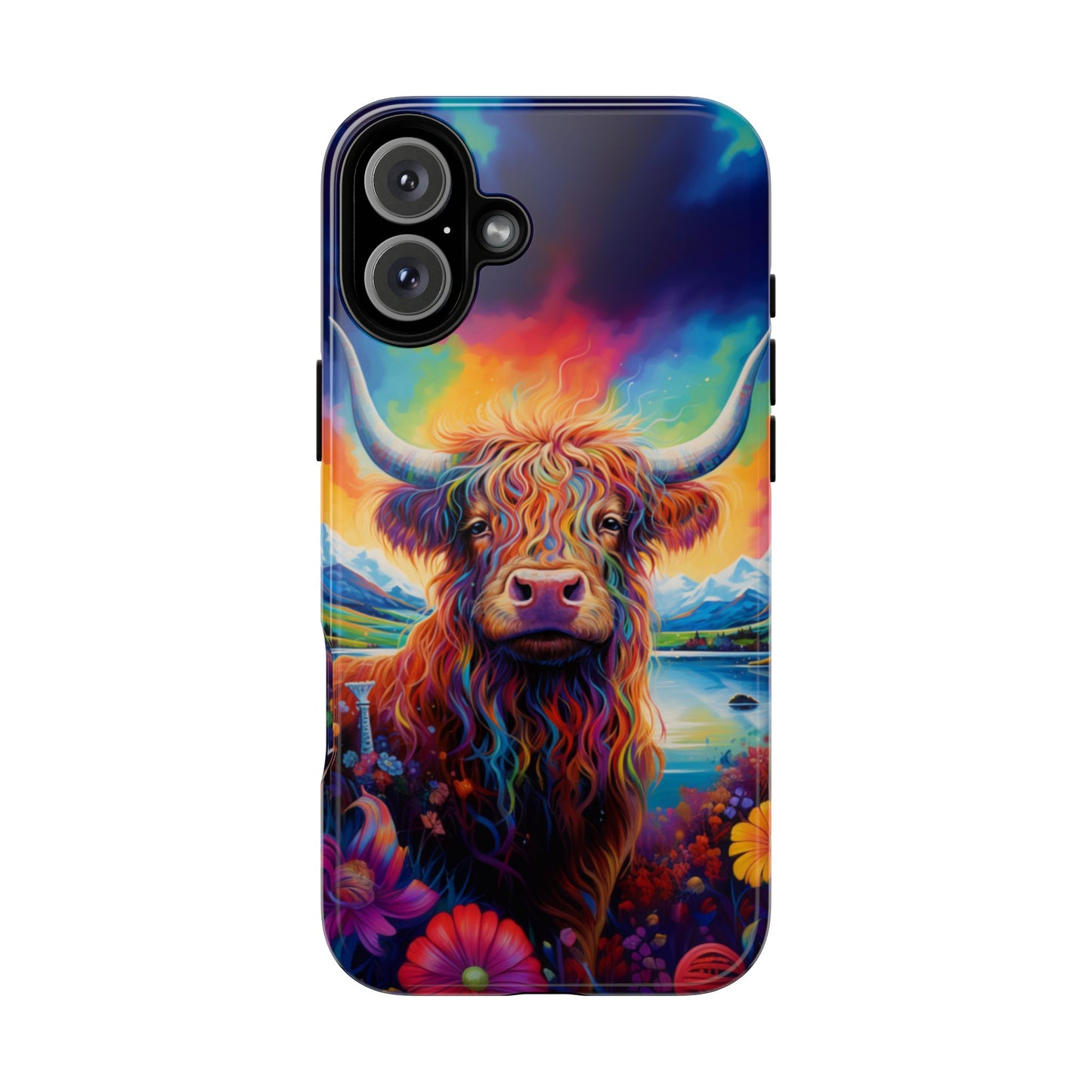 Grafitti Heifer Print Phone Case - iPhone, Samsung & Google Pixel Cover - Artistic Cow Phone Case, Animal Lover Gift
