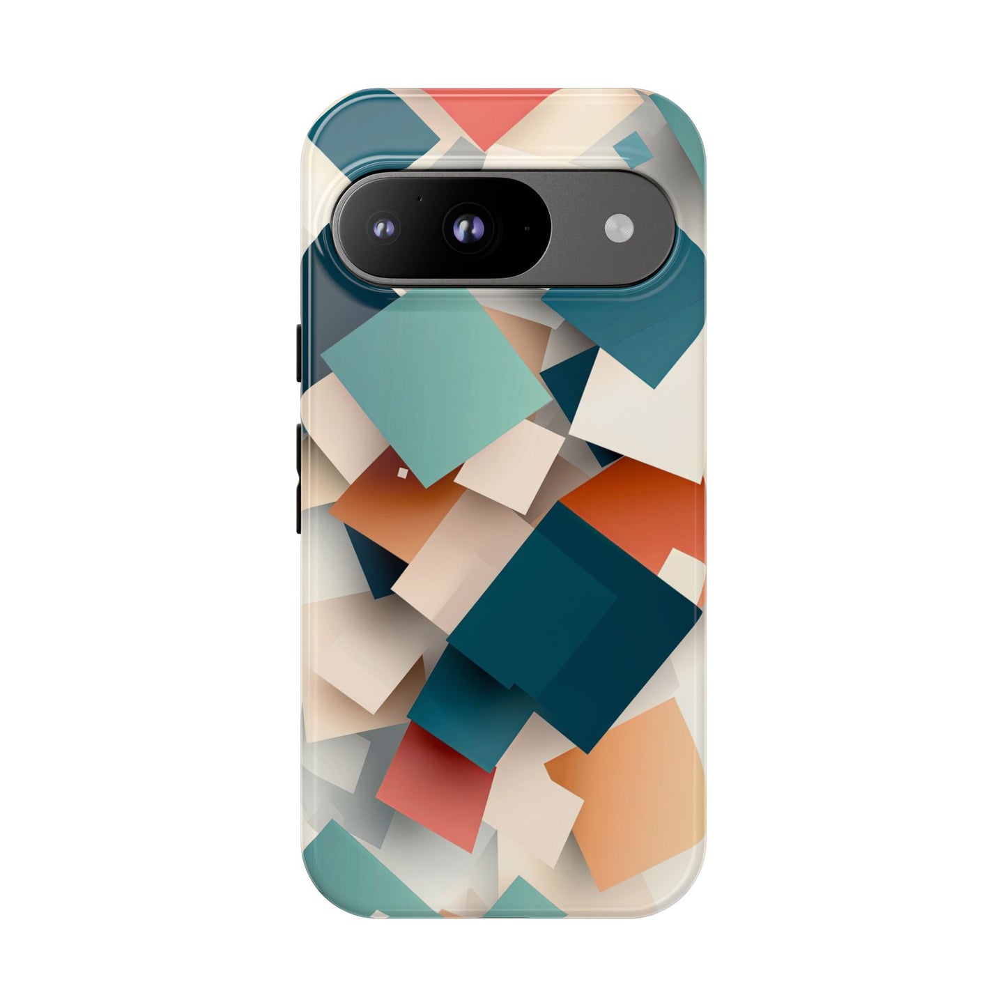 Geometric Cascade – Modern Abstract Blocks Phone Case – iPhone, Google Pixel, Samsung