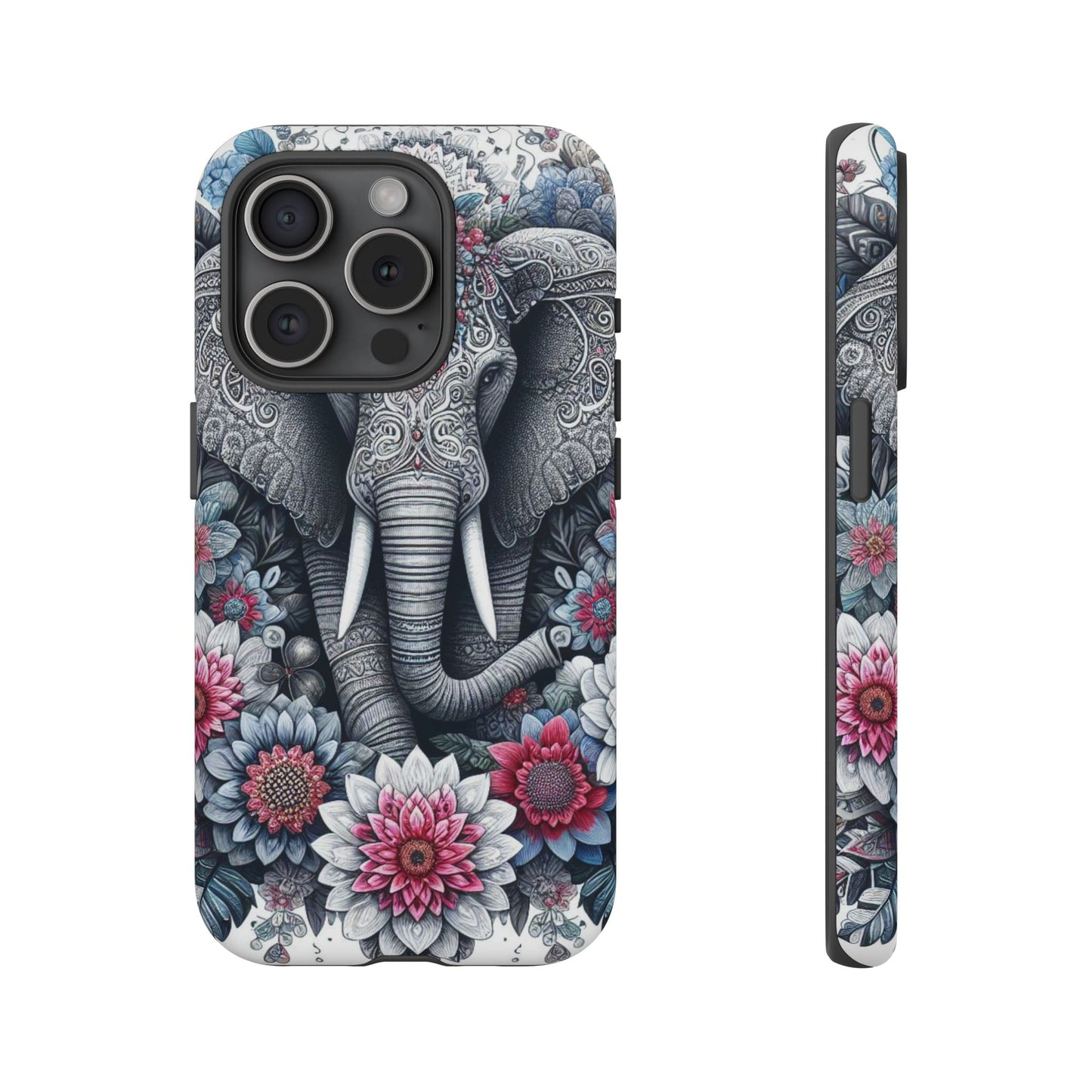 Regal Mandala Elephant Mobile Cover – Ornate Floral Art