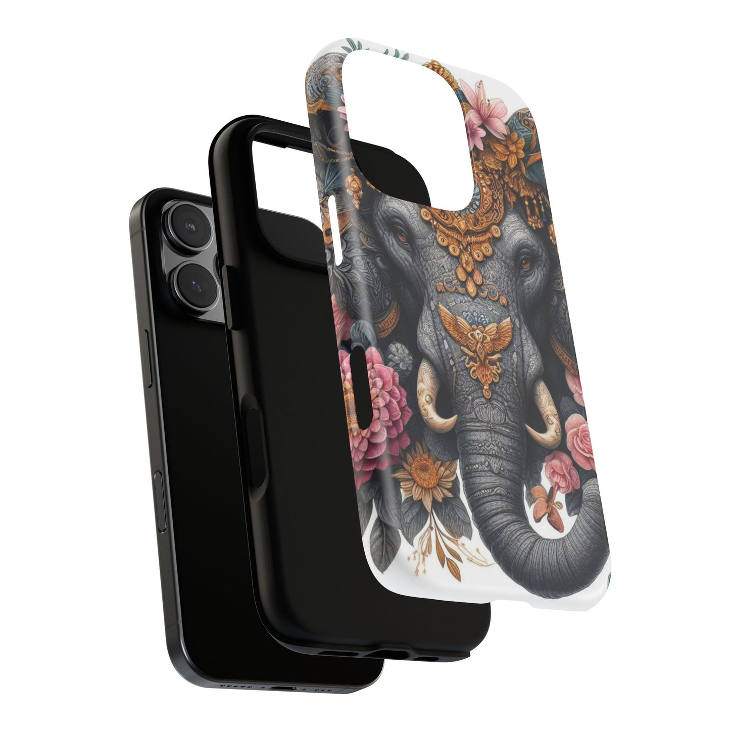 Golden Royal Elephant Mobile Cover – Luxurious Ornate Art