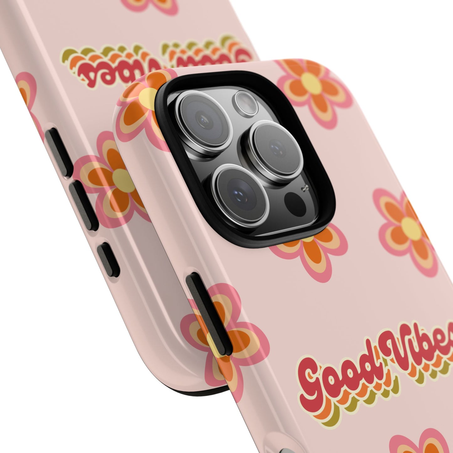 Retro Floral "Good Vibes" Phone Case β Vintage Aesthetic for iPhone, Samsung & Google Pixel