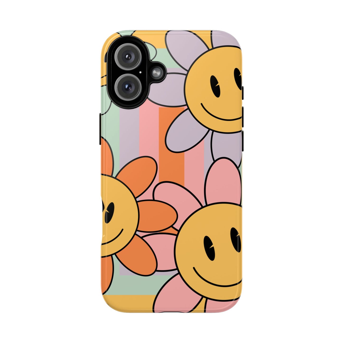 Retro Smiley Face Flower Phone Case β Cute 70s Aesthetic for iPhone, Samsung & Google Pixel