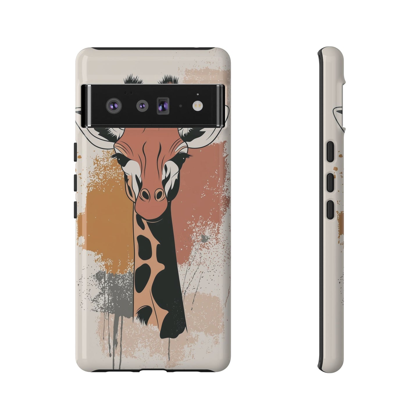 Tall & Graceful: Giraffe Splatter Art Phone Case for iPhone, Samsung & Pixel