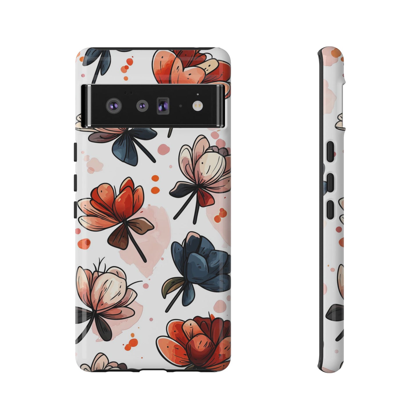 Bold Bloom Watercolor Floral Phone Case for iPhone, Samsung & Google Pixel | Artistic Flower Pattern