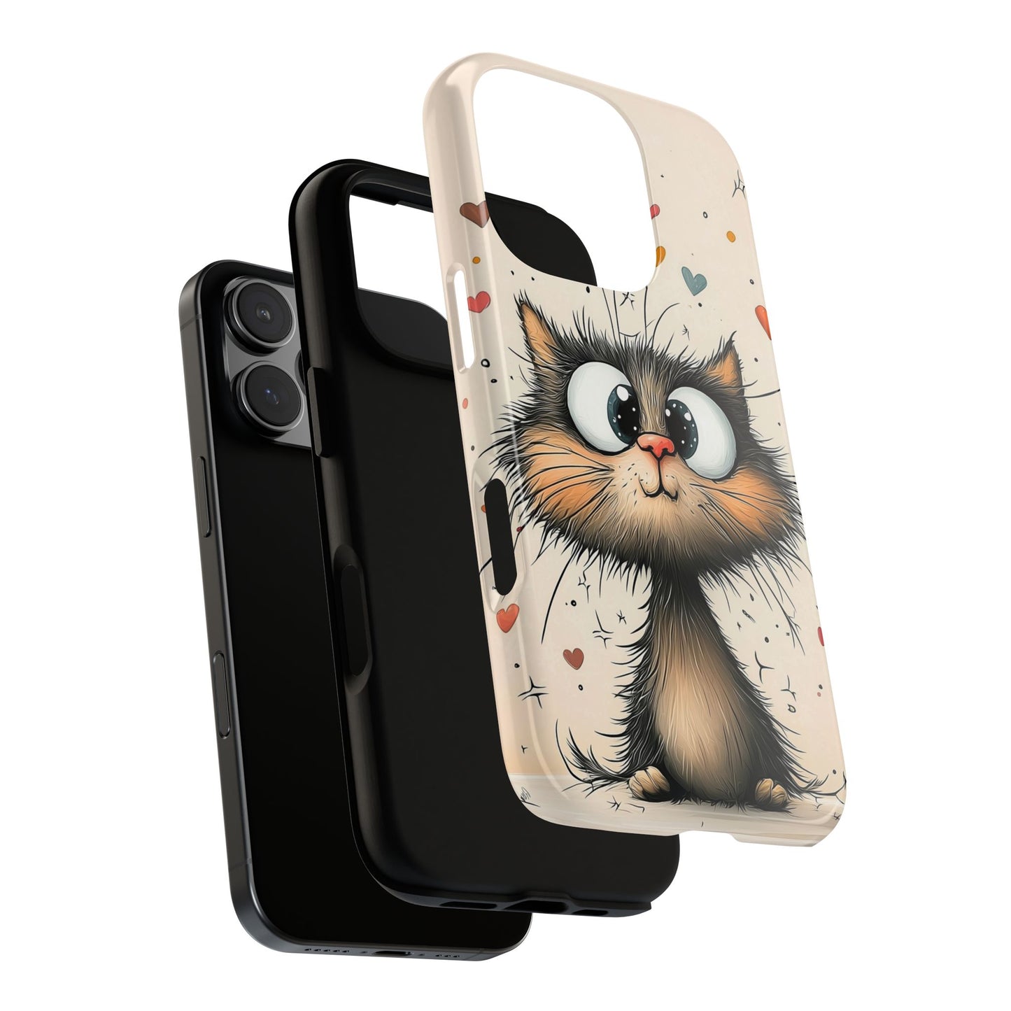 Whiskers & Hearts Phone Case β Cute Anime Cat Design for iPhone, Google Pixel & Samsung