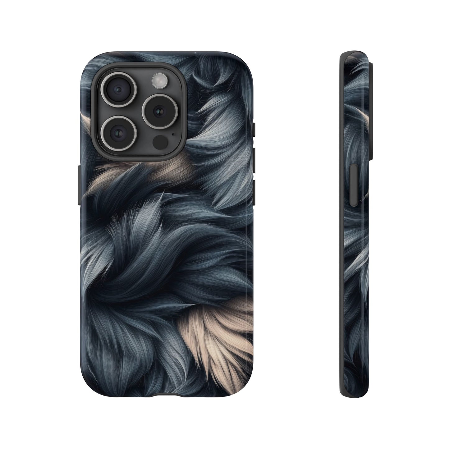 Midnight Wolf β Deep Silver & Purple Fur Phone Case for iPhone, Pixel & Samsung