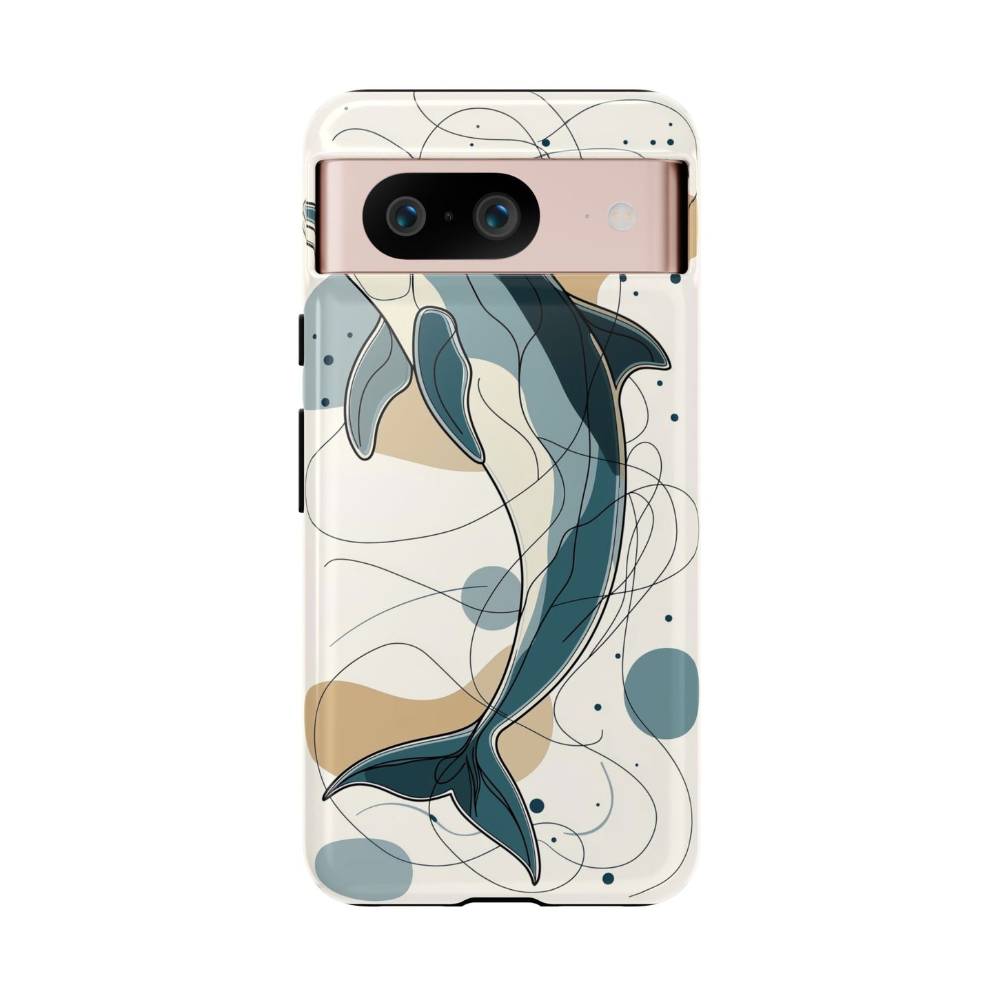 Ocean Whimsy: Abstract Dolphin Splash Phone Case for iPhone, Samsung & Pixel