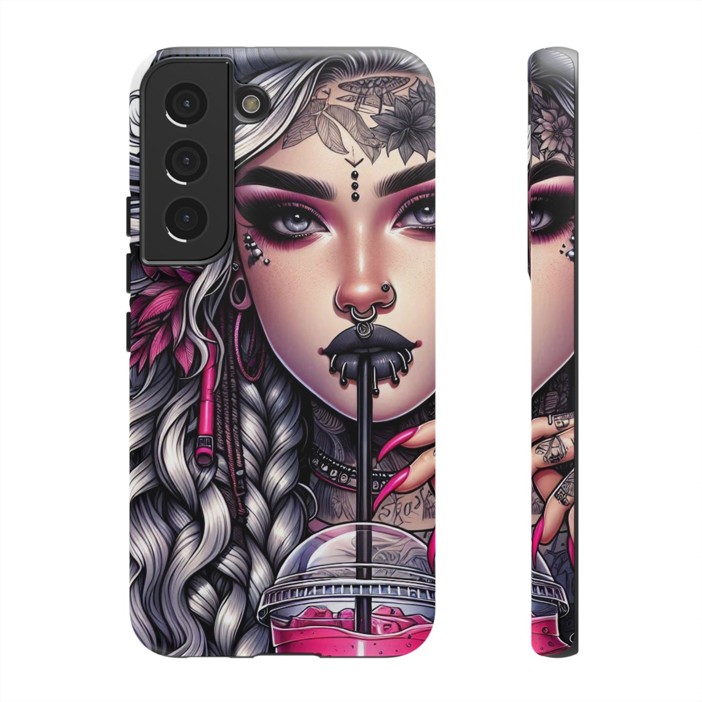 Icy Rebel – Silver Dreads & Edgy Street Chic Mobile Cover