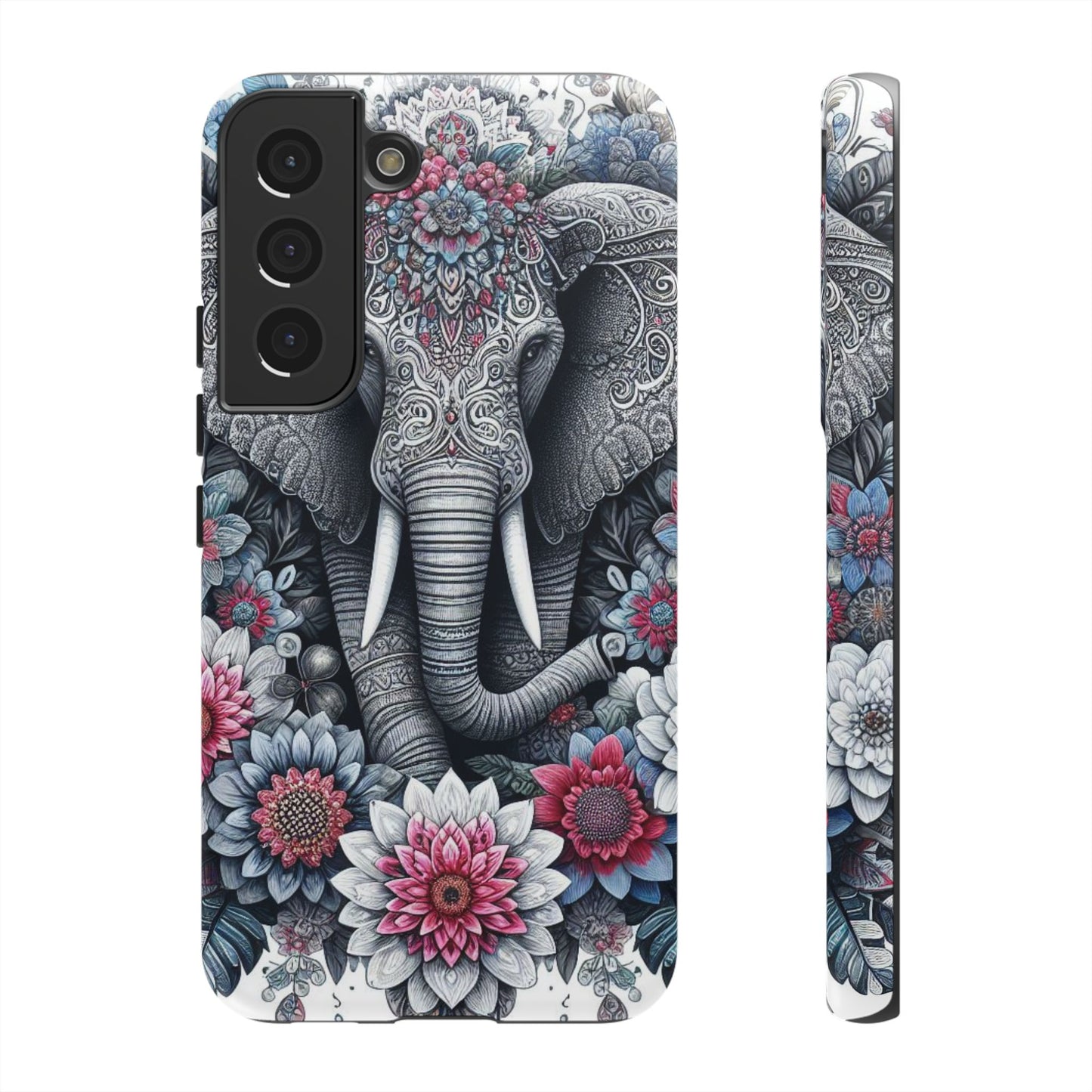 Regal Mandala Elephant Mobile Cover – Ornate Floral Art