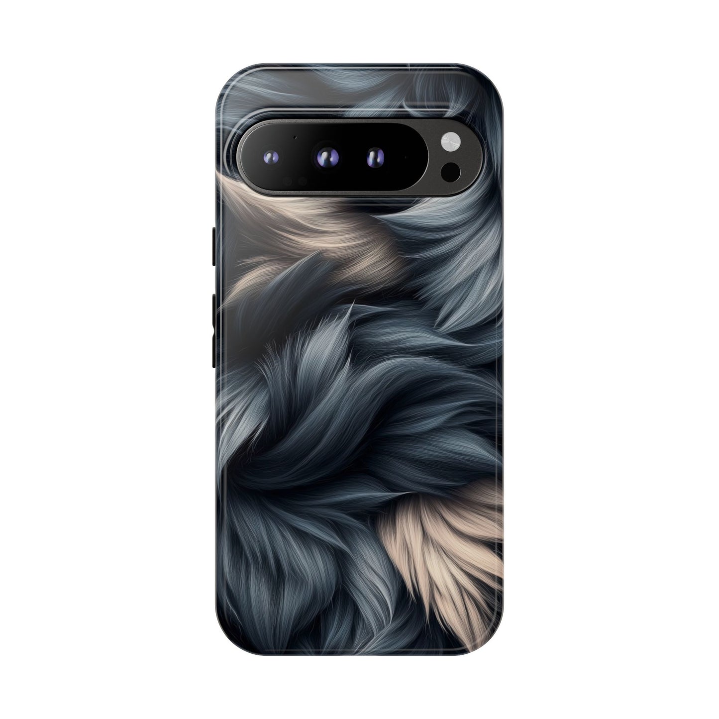 Midnight Wolf β Deep Silver & Purple Fur Phone Case for iPhone, Pixel & Samsung