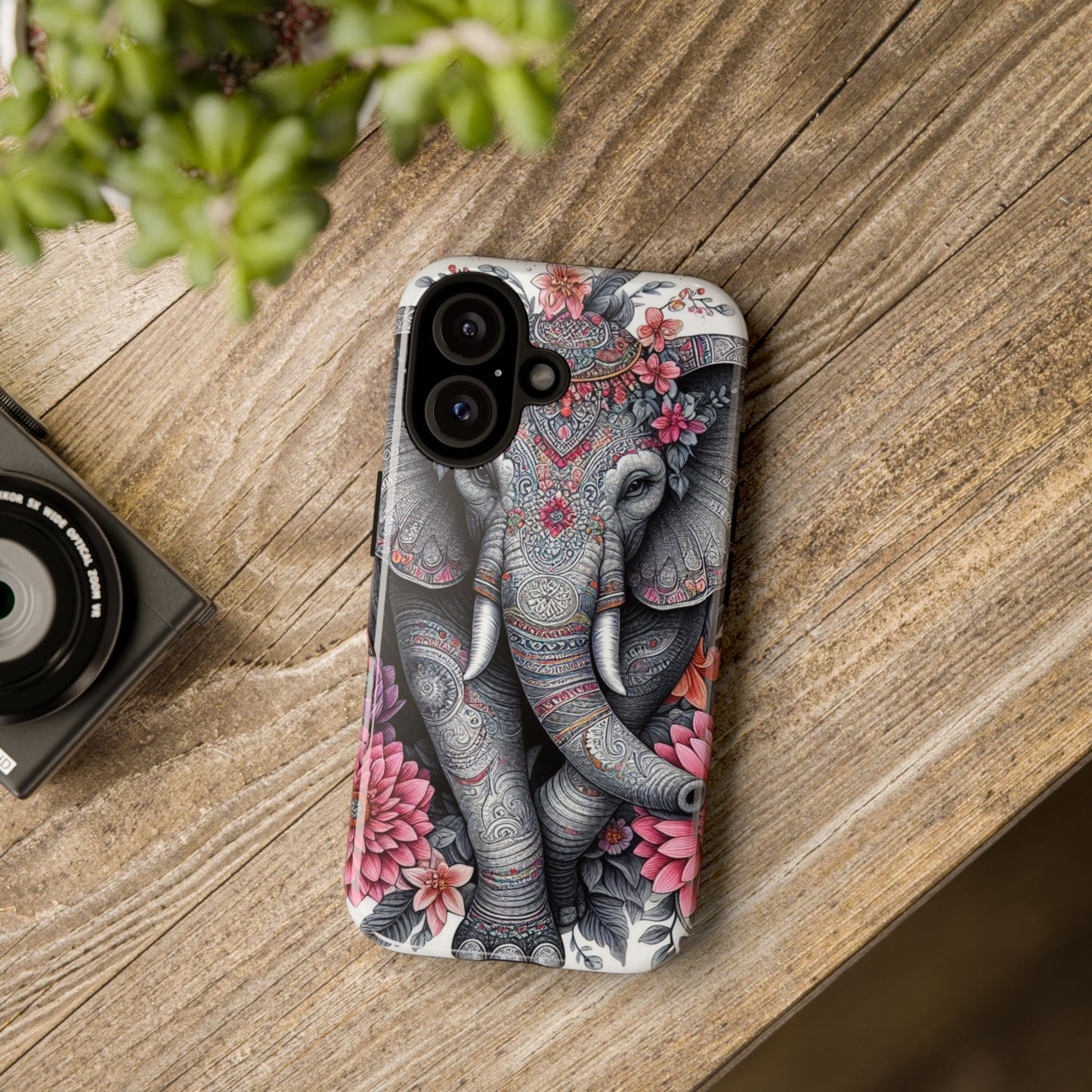Bohemian Floral Elephant Mobile Cover – Intricate Mandala Art