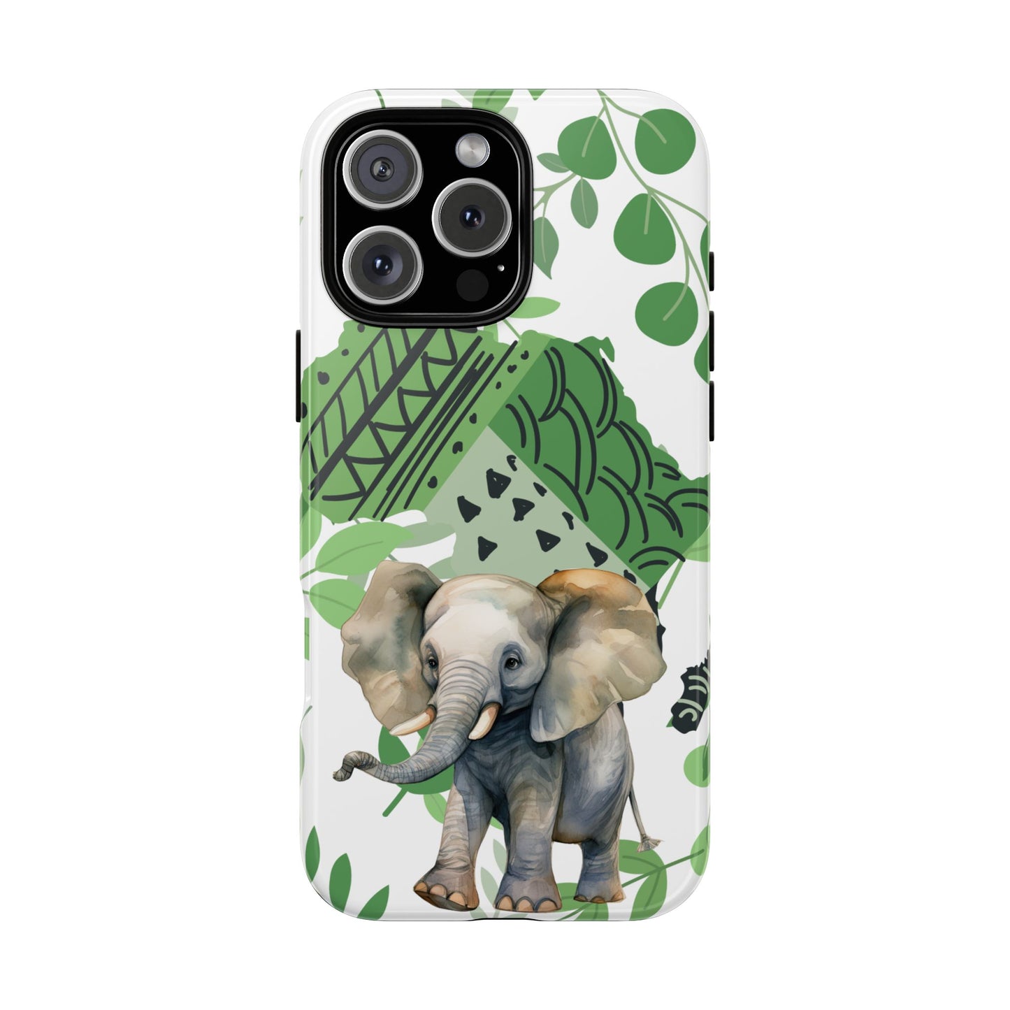 Playful Baby Elephant Mobile Cover – Tropical Boho Art