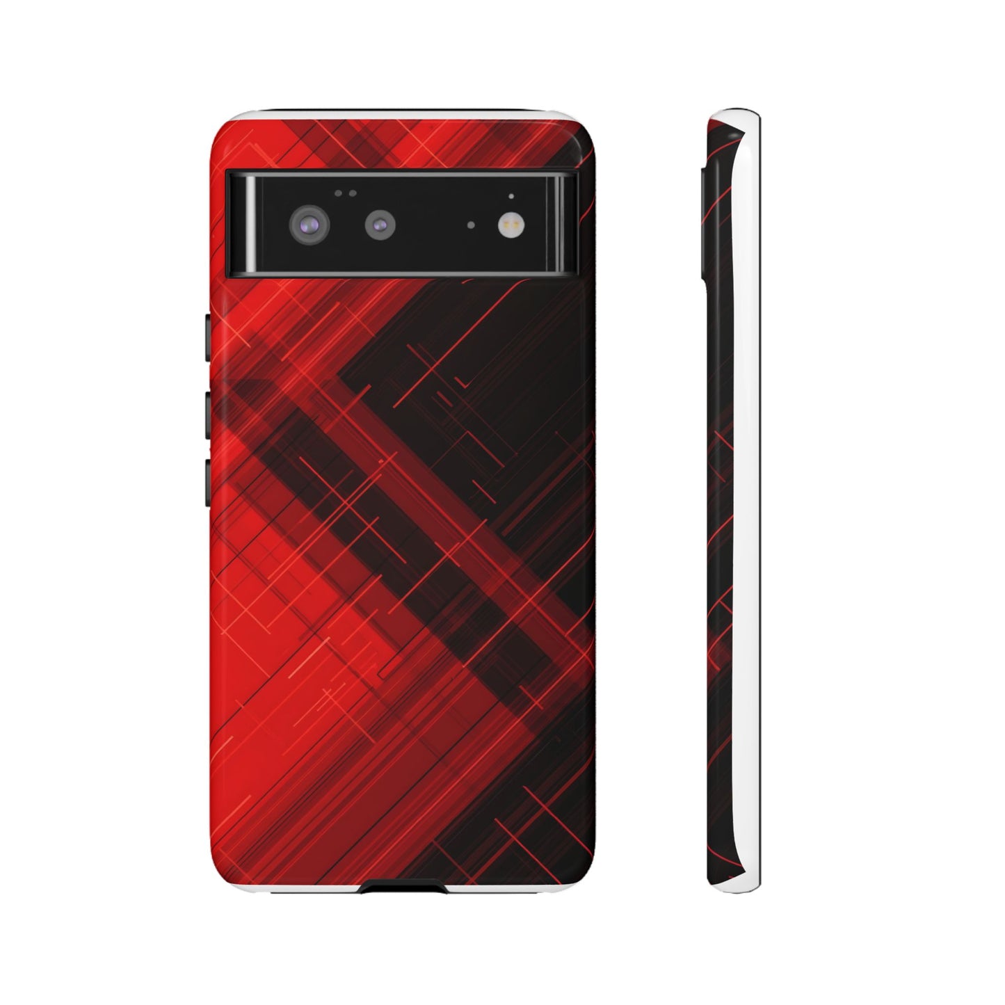 Abstract Red and Black Geometric Pattern