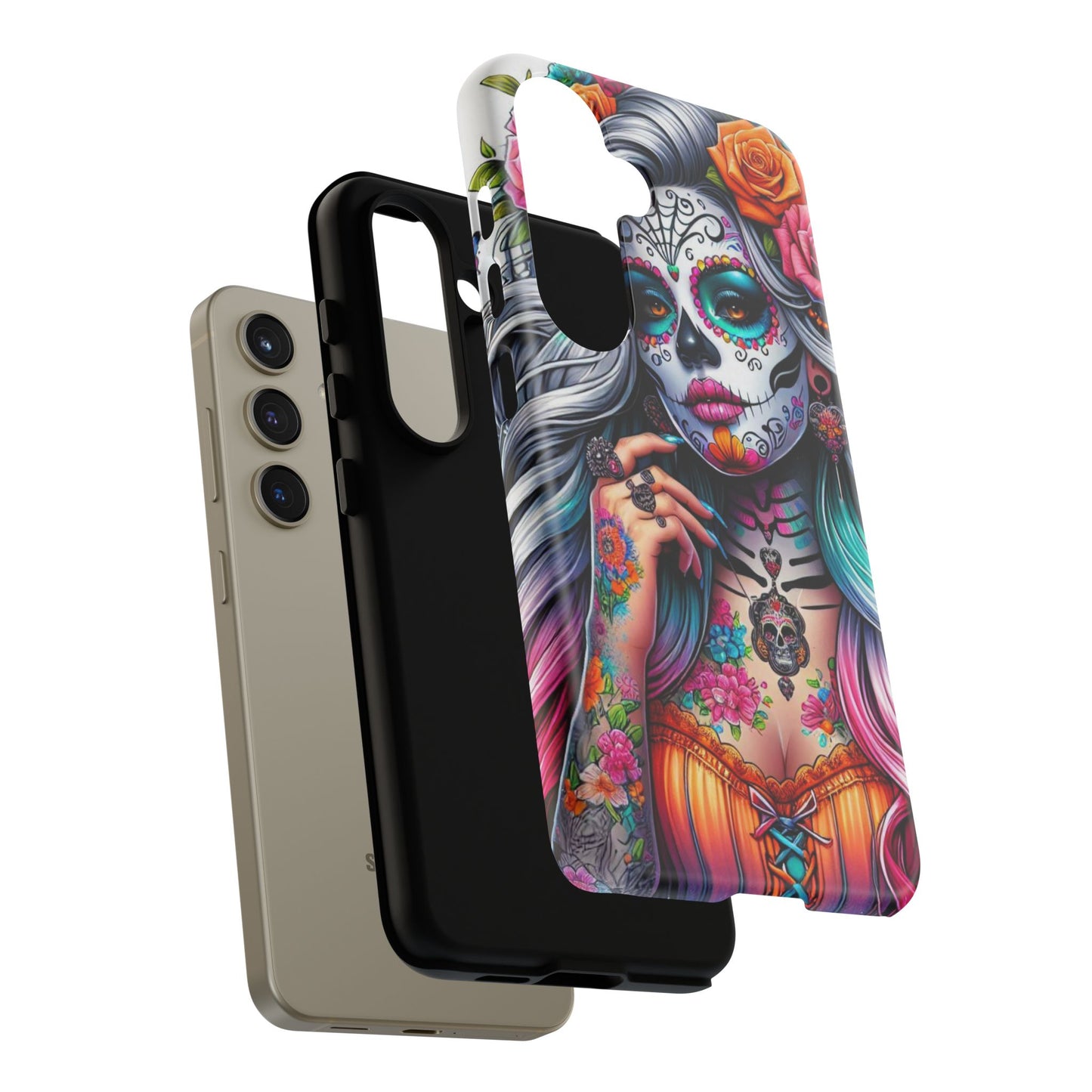 Sugar Skull Goddess – Día de los Muertos Floral Queen Mobile Cover