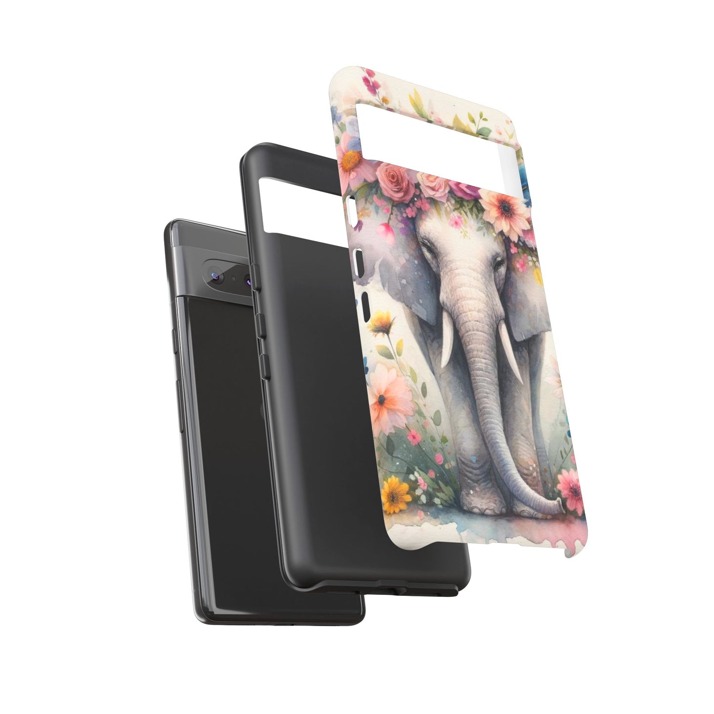 Watercolor Floral Elephant Mobile Cover – Dreamy Artistic Design