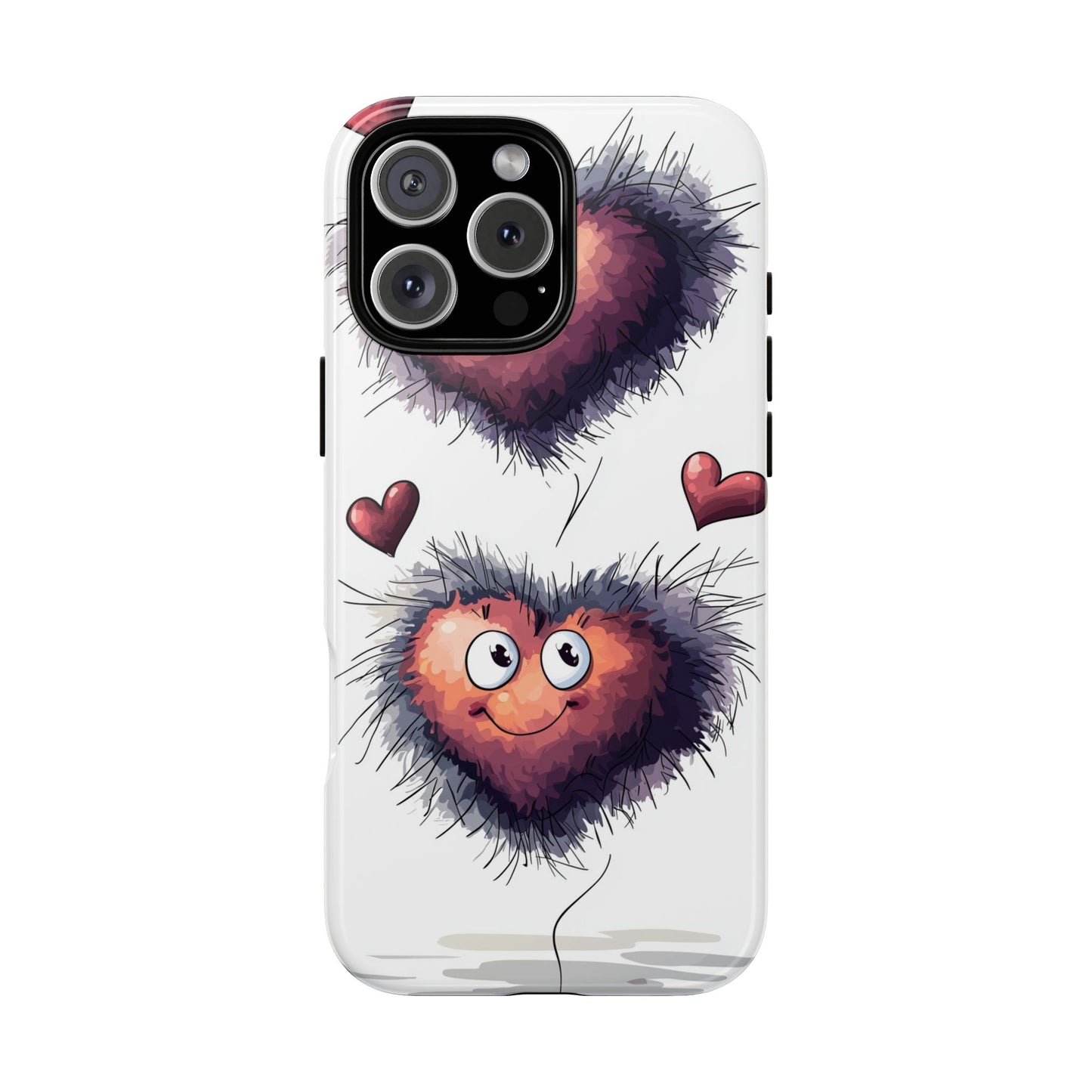 Fuzzy Love Hearts - Cute Anime Phone Case for iPhone, Samsung, Google Pixel