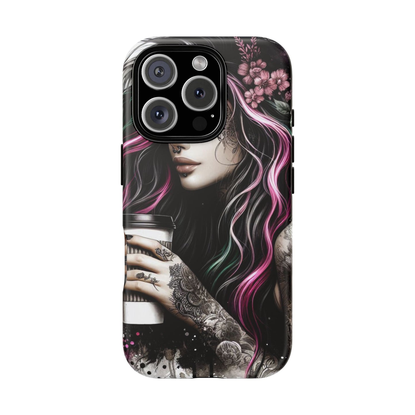 Tattooed Serenity – Gothic Coffee Lover Mobile Cover