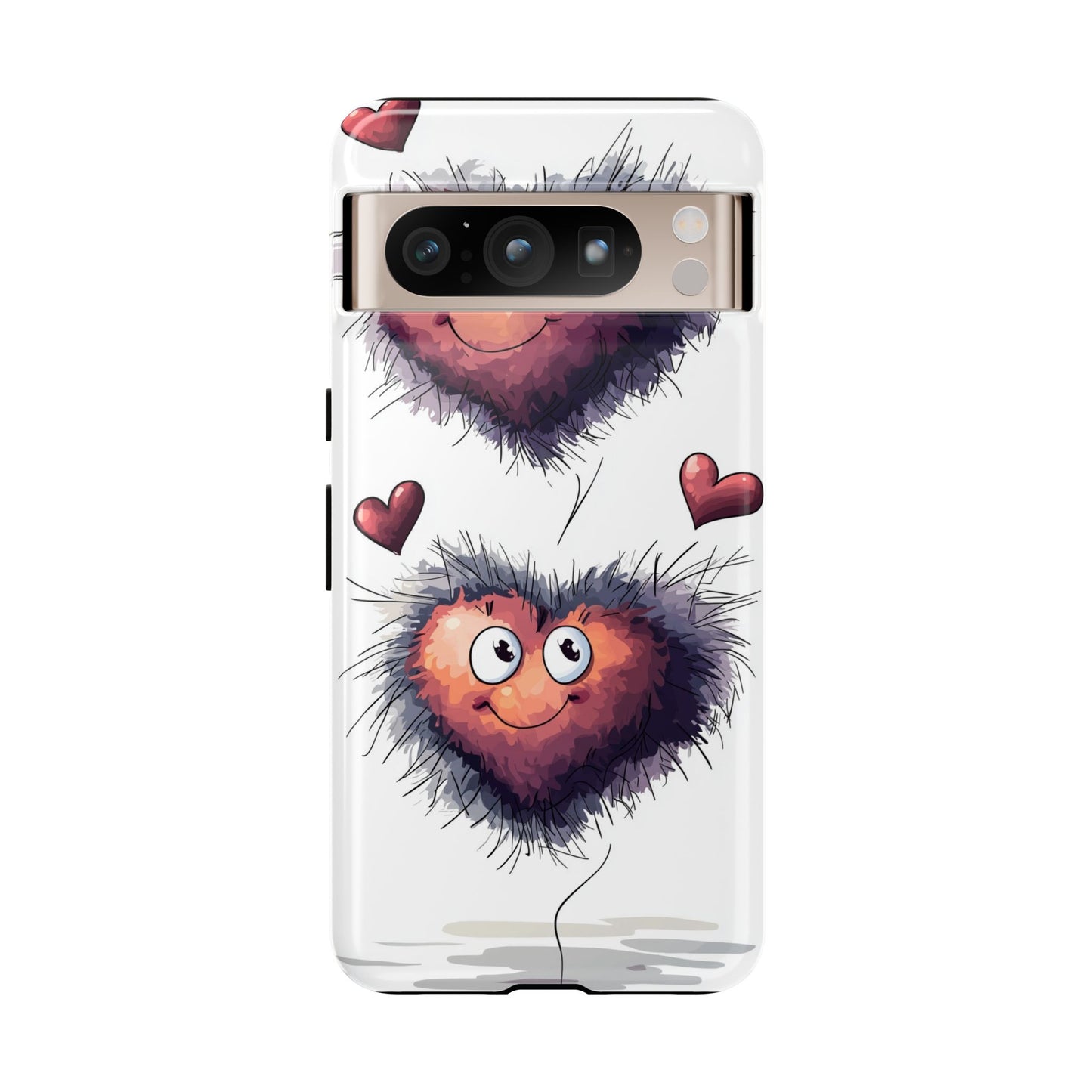 Fuzzy Love Hearts - Cute Anime Phone Case for iPhone, Samsung, Google Pixel