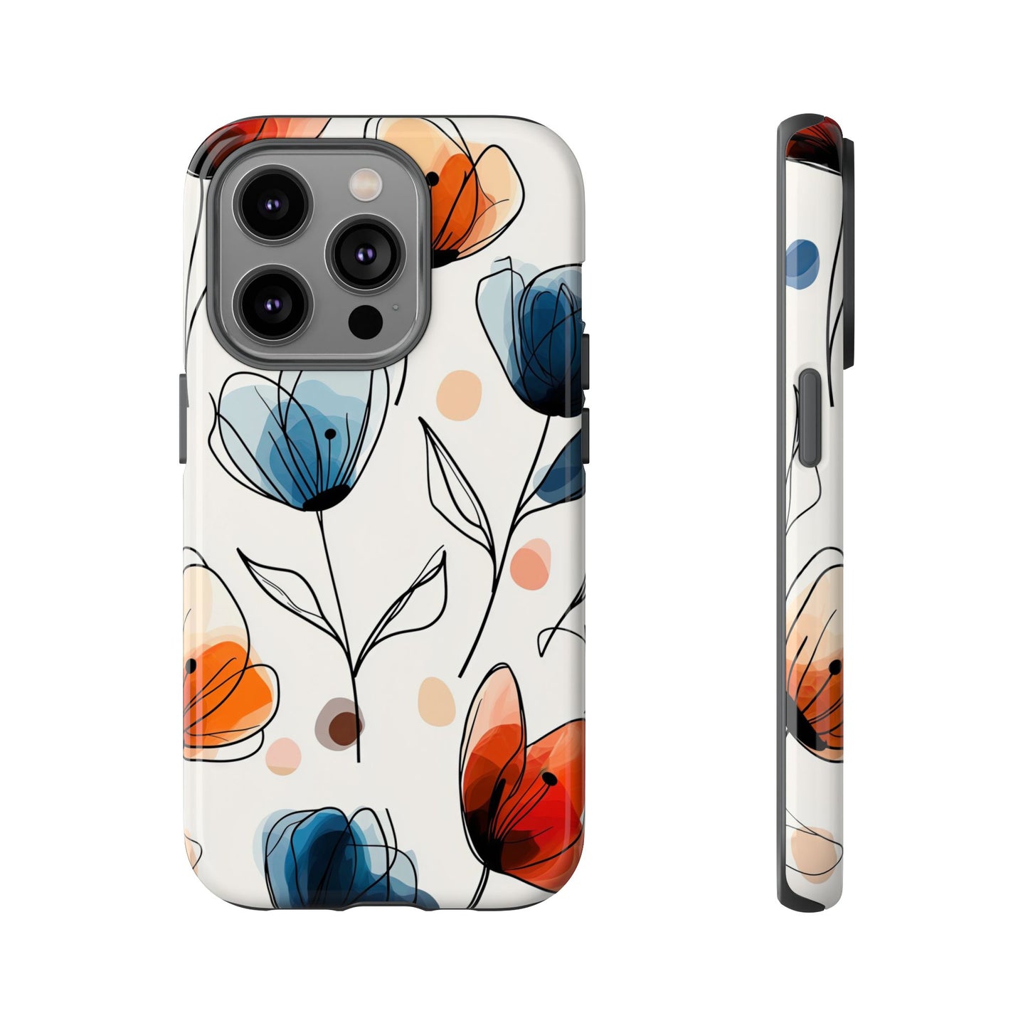 Minimal Floral Phone Case for iPhone, Samsung & Pixel | Watercolor Abstract Flower Print | Soft Matte Finish