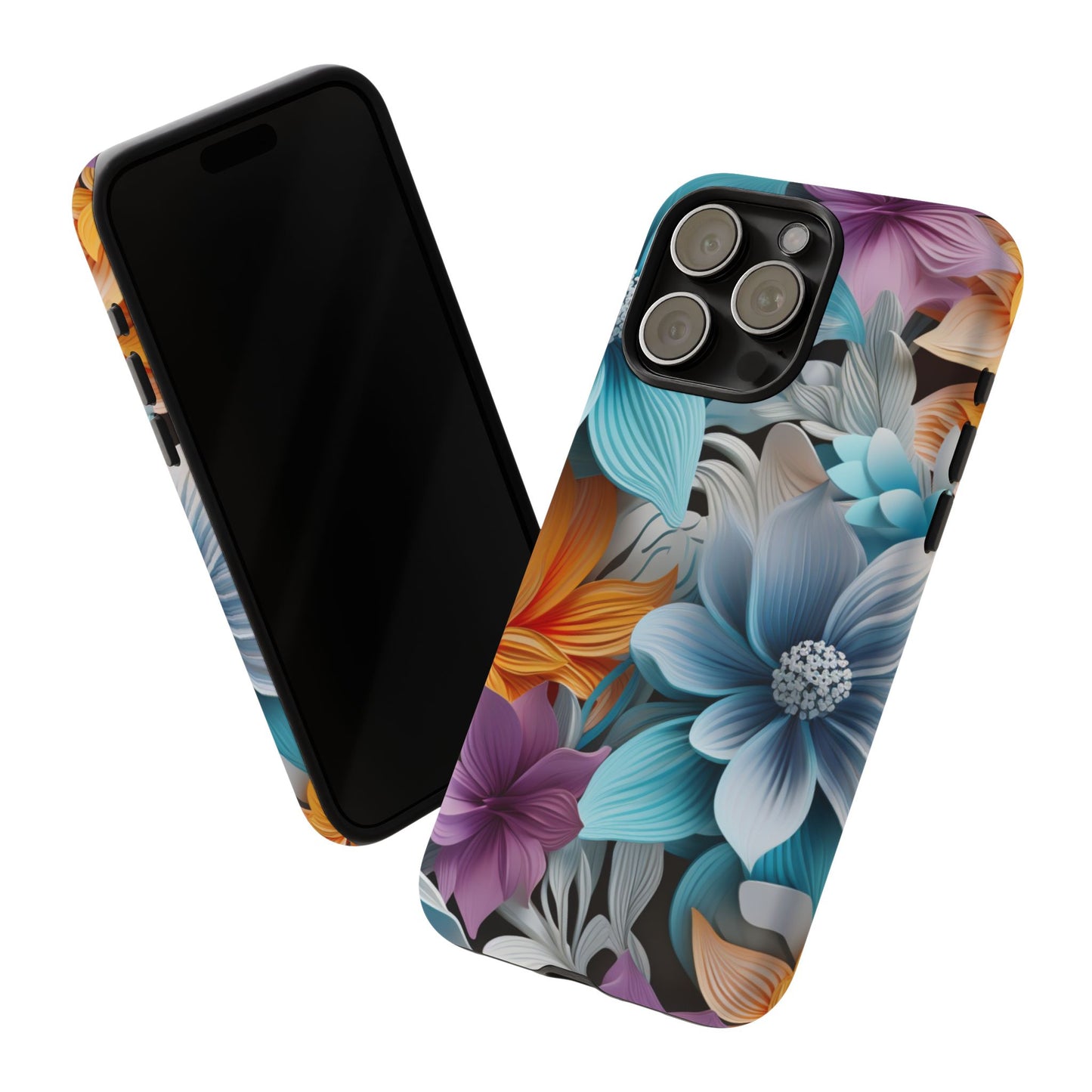 Elegant 3D Floral Bloom Mobile Case – Vivid & Artistic
