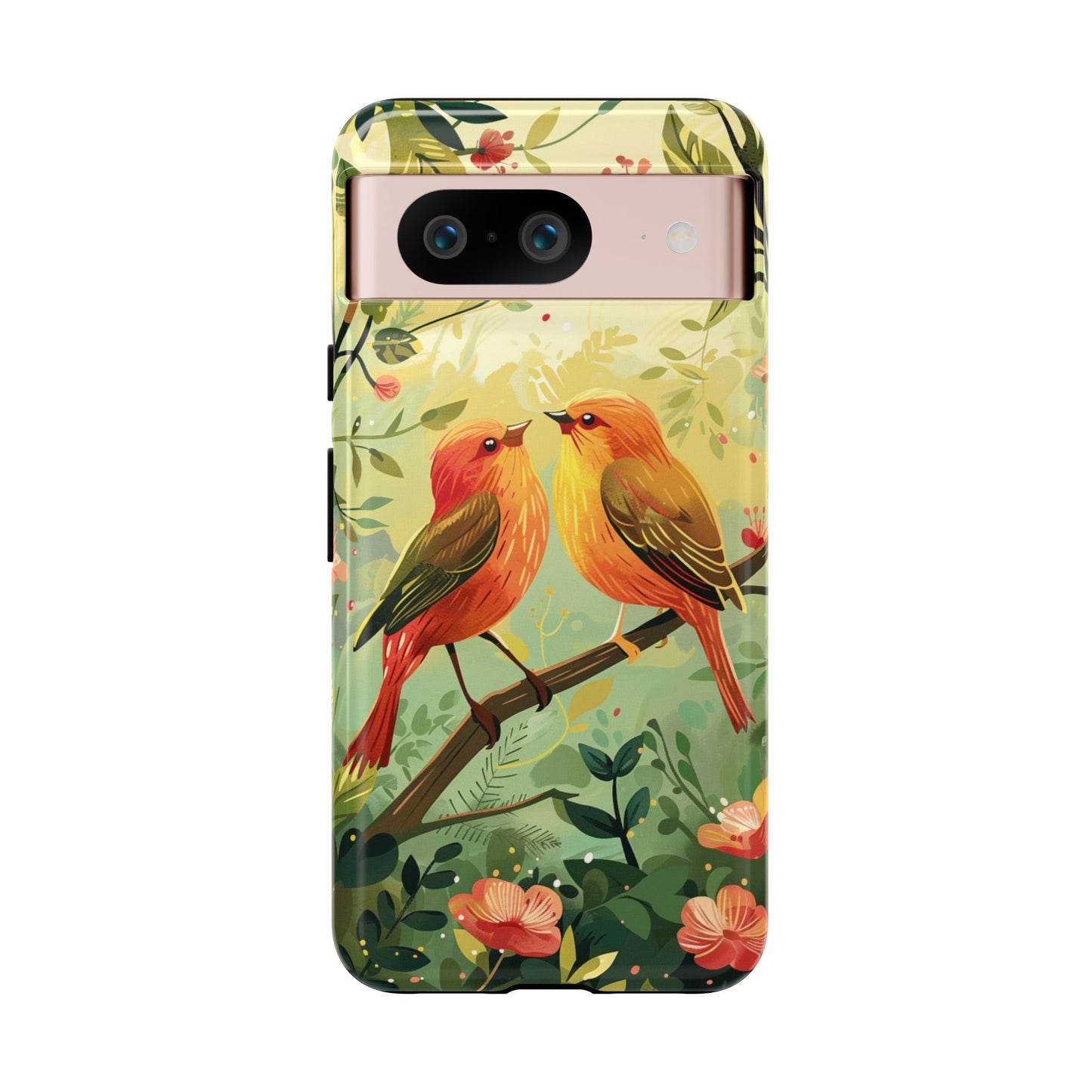 Floral Birds Phone Case β Elegant Nature-Inspired Design for iPhone, Samsung & Google Pixel