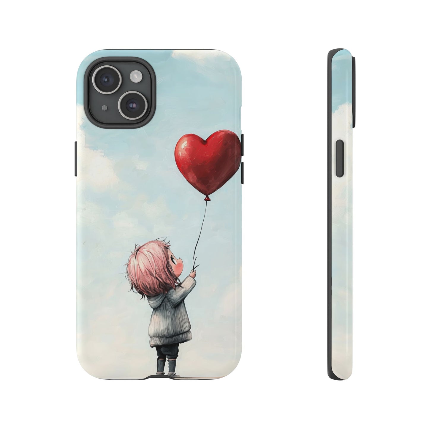 Anime Heart Balloon Phone Case – Dreamy & Cute Art for iPhone, Google Pixel & Samsung