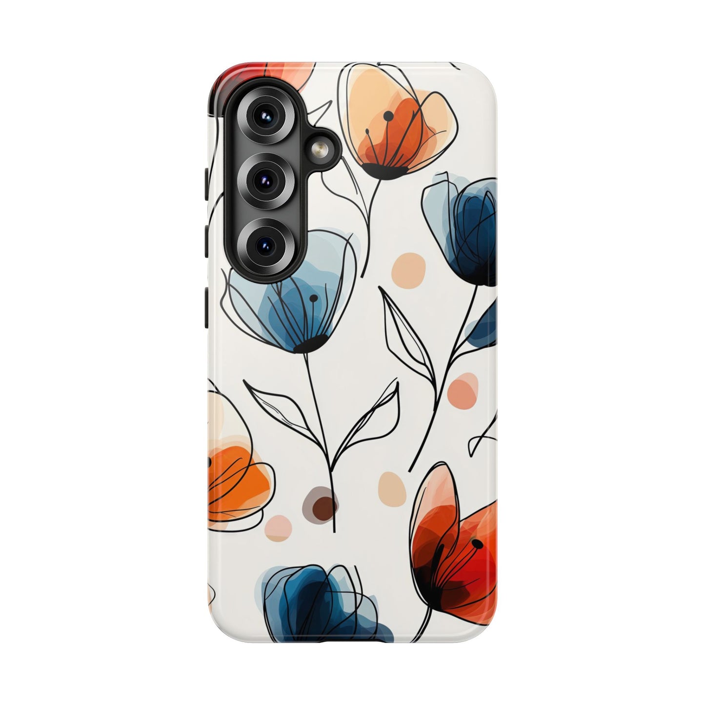 Minimal Floral Phone Case for iPhone, Samsung & Pixel | Watercolor Abstract Flower Print | Soft Matte Finish