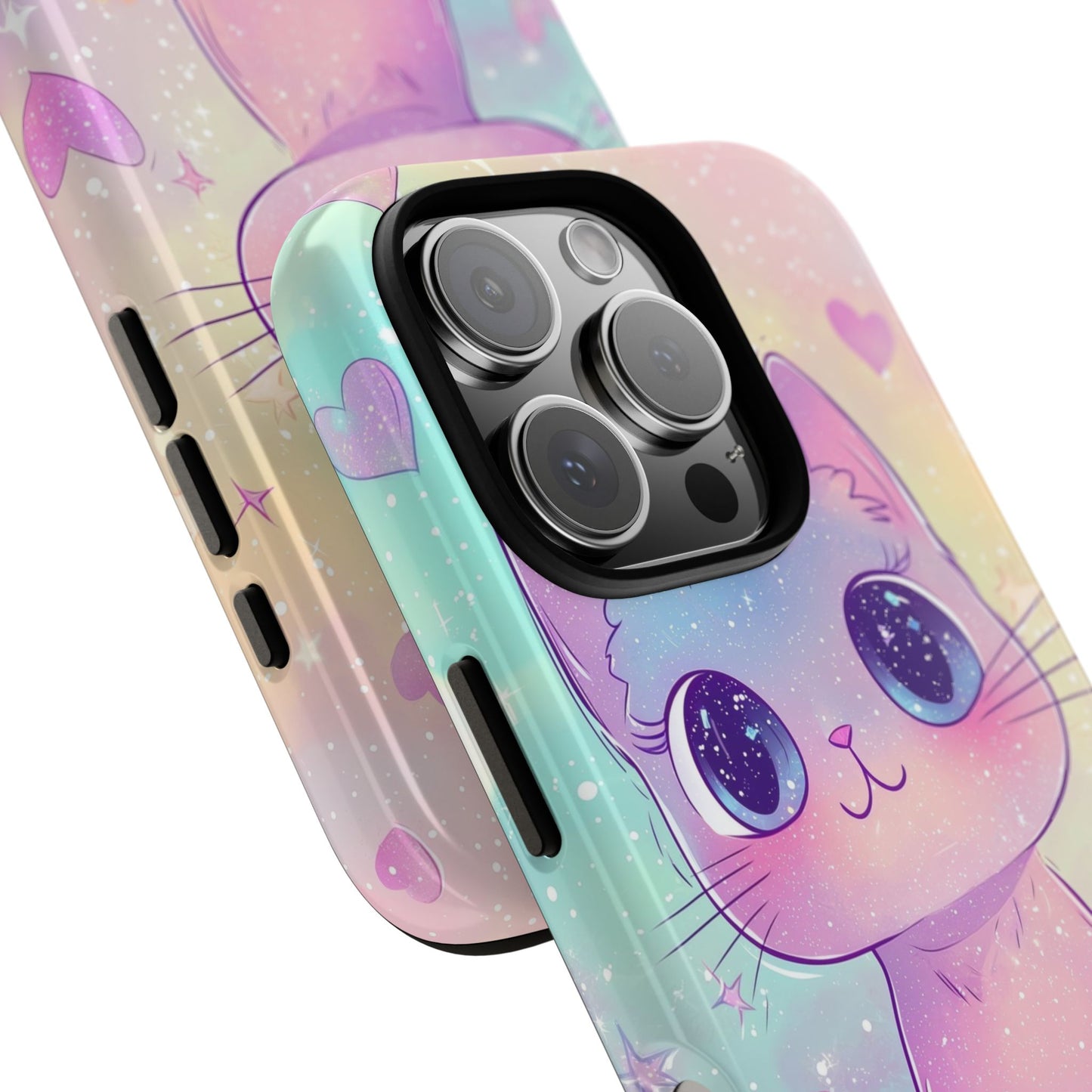 Cosmic Cat Phone Case β Sparkly Anime Aesthetic for iPhone, Google Pixel & Samsung