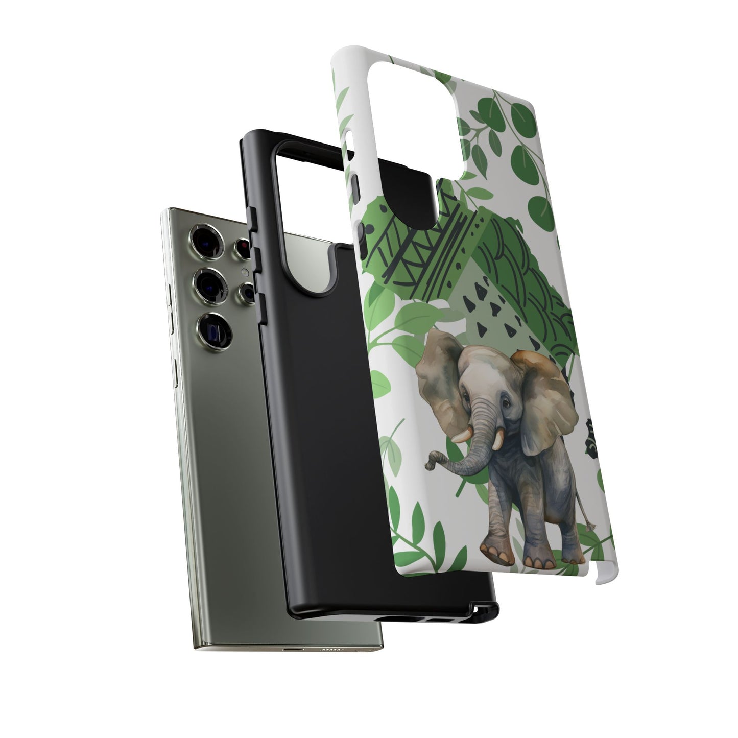 Playful Baby Elephant Mobile Cover – Tropical Boho Art